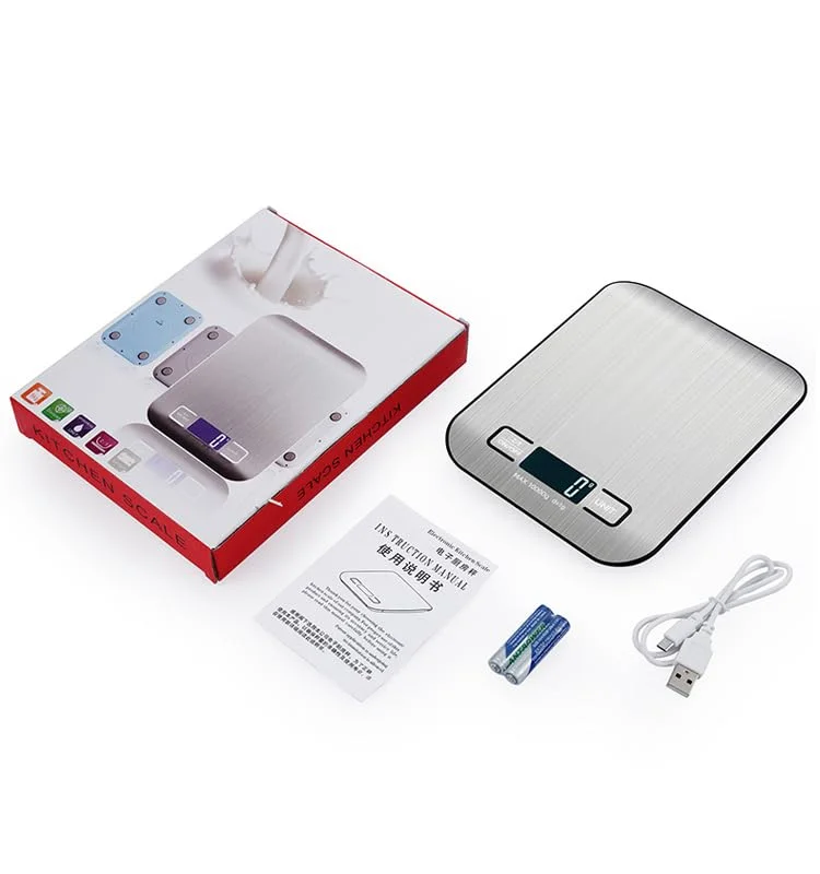 ترازوی دیجیتال آشپزخانه Chef's Choice - ترازوی استیل ضد زنگ 10 کیلوگرمی برای پخت و پز | گرم و اونس، صفر کننده، کنترل لمسی، قابل شارژ ترازوی دیجیتال آشپزخانه Chef's Choice - ترازوی استیل ضد زنگ 10 کیلوگرمی برای پخت و پز | گرم و اونس، صفر کننده، کنترل لمسی، قابل شارژ