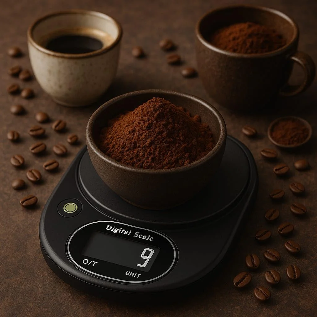 ترازوی دیجیتال آشپزخانه کیچ‌وایز هوم با دقت 0.1 گرم و ظرفیت 5 کیلوگرم به همراه تایمر - ترازوی وزن‌کشی قهوه و مواد غذایی با نمایشگر دارای نور پس‌زمینه، عملکرد صفر کردن، به همراه باتری‌های AAA - مناسب برای پخت و پز، آشپزی و تهیه اسپرسو