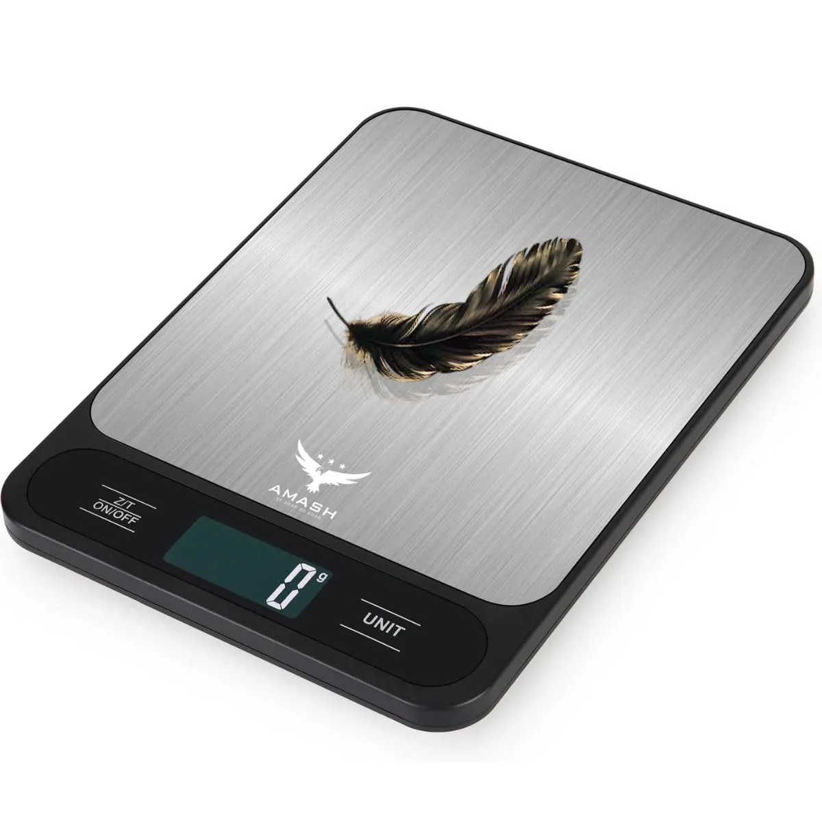 ترازوی دیجیتال آشپزخانه Amash™ - ترازوی آشپزخانه با دقت بالا بر حسب گرم و اونس، 6 واحد با عملکرد تارا، سطح استیل ضد زنگ، ایده آل برای پخت و پز - نقره ای و مشکی (شامل باتری) ترازوی دیجیتال آشپزخانه Amash™ - ترازوی آشپزخانه با دقت بالا بر حسب گرم و اونس، 6 واحد با عملکرد تارا، سطح استیل ضد زنگ، ایده آل برای پخت و پز - نقره ای و مشکی (شامل باتری)