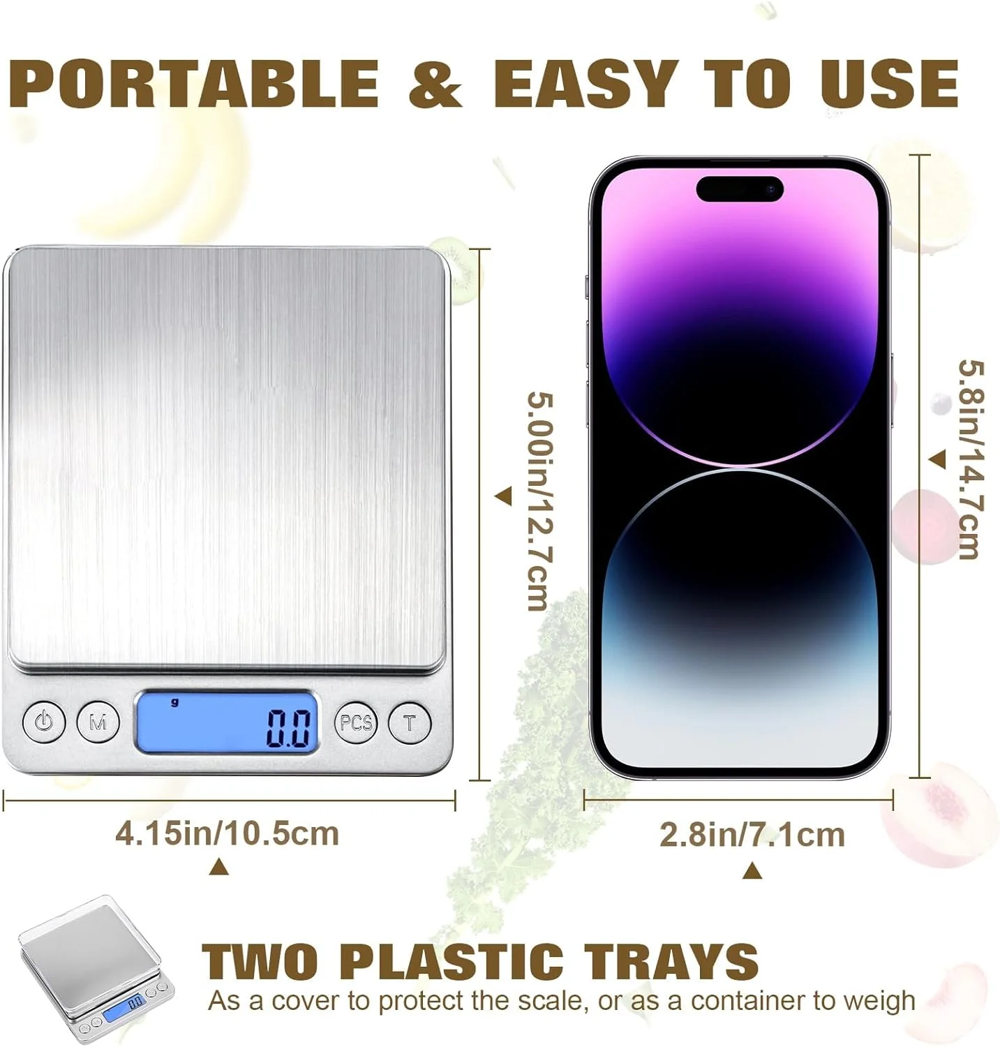 ترازوی غذا، ترازوی دیجیتال آشپزخانه، ترازوی چند منظوره آشپزخانه، لوازم کوچک آشپزخانه، ترازوی بادوام دیجیتال غذا برای پخت، جواهرات، گیاهان، ادویه جات، 9 واحد تبدیل، 12.7x10.6x1.8 میلی متر ترازوی غذا، ترازوی دیجیتال آشپزخانه، ترازوی چند منظوره آشپزخانه، لوازم کوچک آشپزخانه، ترازوی بادوام دیجیتال غذا برای پخت، جواهرات، گیاهان، ادویه جات، 9 واحد تبدیل، 12.7x10.6x1.8 میلی متر