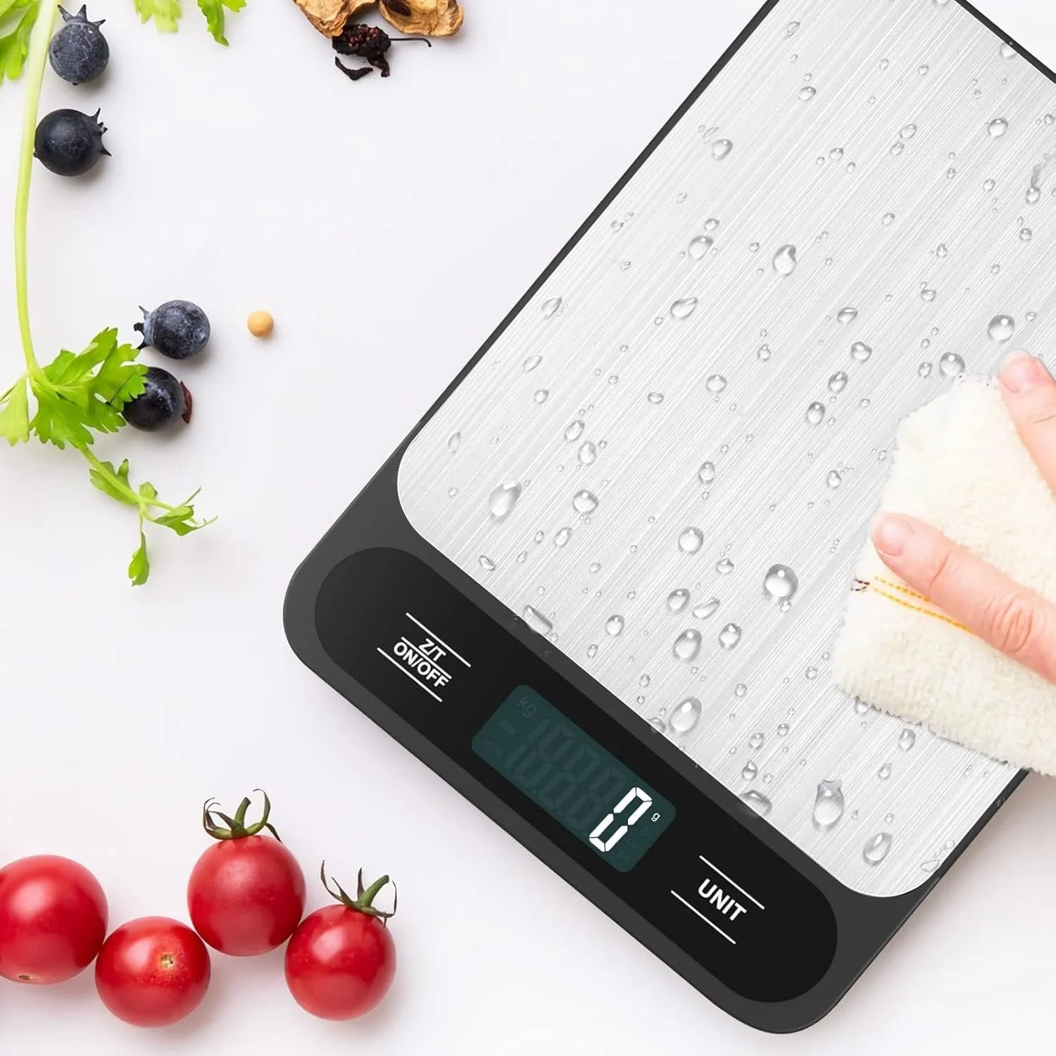 ترازوی دیجیتال آشپزخانه Amash™ - ترازوی آشپزخانه با دقت بالا بر حسب گرم و اونس، 6 واحد با عملکرد تارا، سطح استیل ضد زنگ، ایده آل برای پخت و پز - نقره ای و مشکی (شامل باتری) ترازوی دیجیتال آشپزخانه Amash™ - ترازوی آشپزخانه با دقت بالا بر حسب گرم و اونس، 6 واحد با عملکرد تارا، سطح استیل ضد زنگ، ایده آل برای پخت و پز - نقره ای و مشکی (شامل باتری)