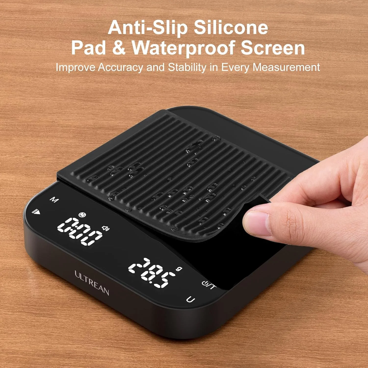 ترازوی قهوه التریان با تایمر، 3 کیلوگرم/0.1 گرم ترازوی اسپرسو قطره ای با دقت بالا با صفر کننده خودکار، ترازوی غذای آشپزخانه قابل شارژ با LED دیجیتال، سنسور لمسی و پوشش سیلیکونی، 6 واحد