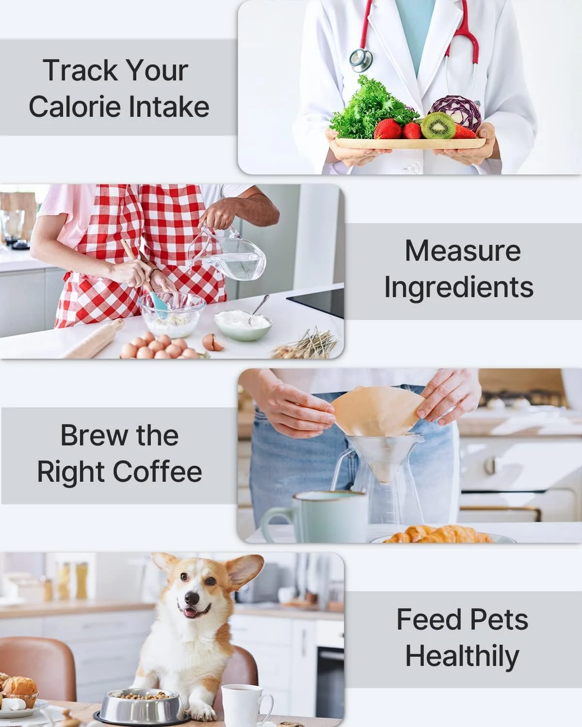 ترازوی هوشمند آشپزخانه RENPHO، ترازوی دیجیتال غذا برای اندازه گیری اونس و گرم، ترازوی قهوه با اپلیکیشن محاسبه گر تغذیه برای کتو، ماکرو، کالری، کاهش وزن، دقت بالا، استیل ضد زنگ ترازوی هوشمند آشپزخانه RENPHO، ترازوی دیجیتال غذا برای اندازه گیری اونس و گرم، ترازوی قهوه با اپلیکیشن محاسبه گر تغذیه برای کتو، ماکرو، کالری، کاهش وزن، دقت بالا، استیل ضد زنگ