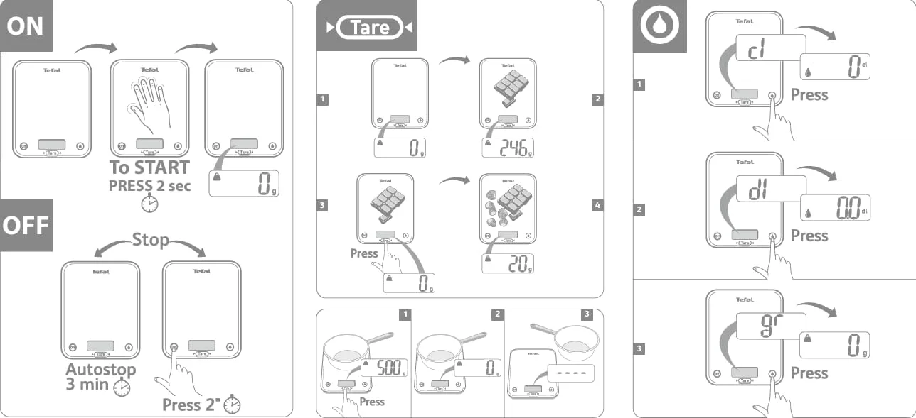 ترازوی آشپزخانه تفال مدل Optiss | صفحه نمایش LCD | ظرفیت تا 5 کیلوگرم | دقت 1 گرم | سفید | BC5000V2 ترازوی آشپزخانه تفال مدل Optiss | صفحه نمایش LCD | ظرفیت تا 5 کیلوگرم | دقت 1 گرم | سفید | BC5000V2