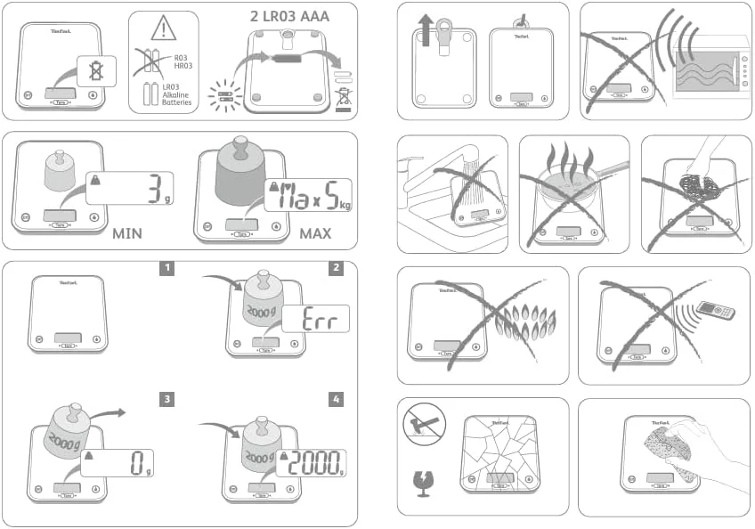 ترازوی آشپزخانه تفال مدل Optiss | صفحه نمایش LCD | ظرفیت تا 5 کیلوگرم | دقت 1 گرم | سفید | BC5000V2 ترازوی آشپزخانه تفال مدل Optiss | صفحه نمایش LCD | ظرفیت تا 5 کیلوگرم | دقت 1 گرم | سفید | BC5000V2