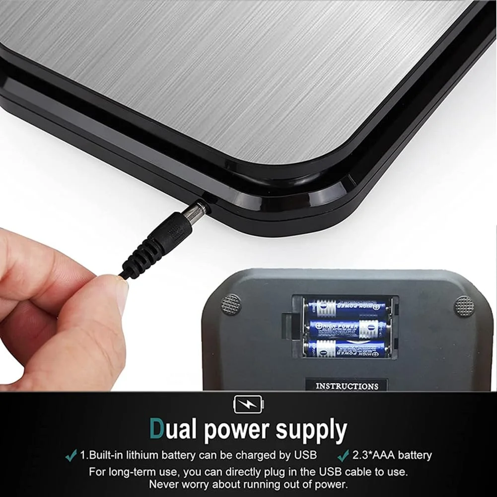 ترازوی غذای ضد آب IP67، دقت بالا 0.01oz/0.1g، ترازوی آشپزی الکترونیکی 11lb/5kg، قابل شستشو، پلت فرم توزین استیل ضد زنگ، ترازوی دیجیتال آشپزخانه قابل شارژ USB برای پخت و پز، شیرینی پزی و غیره.