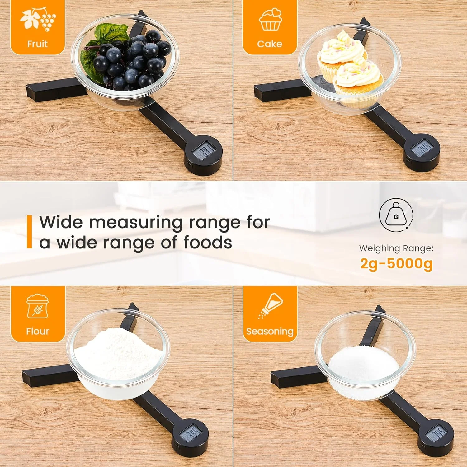 ترازوی آشپزخانه دیجیتال تاشو Beewin، ترازوی غذای قابل حمل و جمع و جور با دقت بالا با صفحه نمایش LCD، خاموش شدن خودکار و ویژگی های توزین صفر، برای اندازه گیری میزان مصرف افراد دارای تغذیه سالم (مشکی) ترازوی آشپزخانه دیجیتال تاشو Beewin، ترازوی غذای قابل حمل و جمع و جور با دقت بالا با صفحه نمایش LCD، خاموش شدن خودکار و ویژگی های توزین صفر، برای اندازه گیری میزان مصرف افراد دارای تغذیه سالم (مشکی)