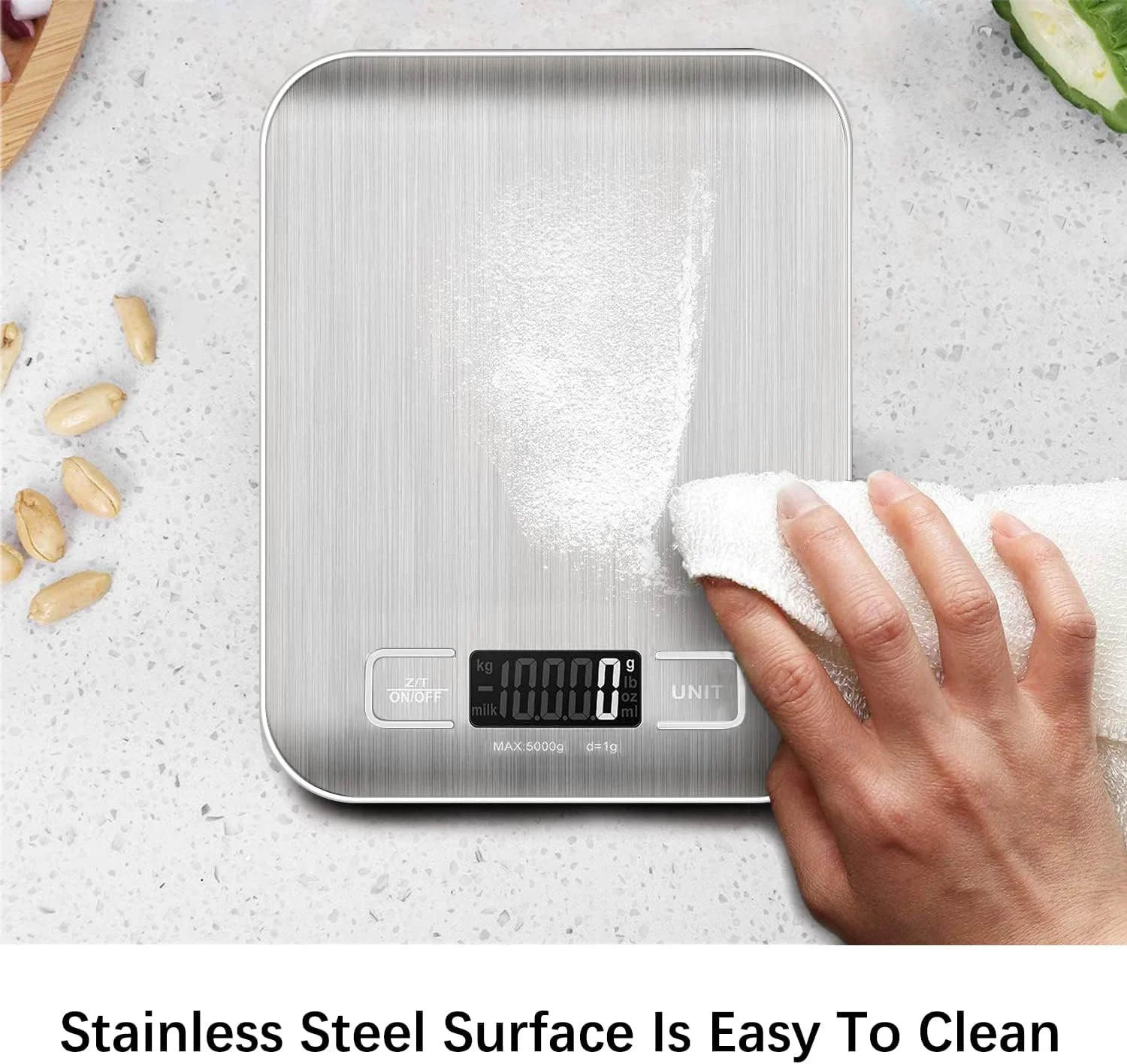 ترازوی آشپزخانه دیجیتال ECVV، ظرفیت 5 کیلوگرم برای پخت و پز، اندازه گیری مواد غذایی، گرم، پوند، اونس، میلی لیتر، کیلوگرم، شیر، استیل ضد زنگ، نقره ای، مدل CX2012-5KG ترازوی آشپزخانه دیجیتال ECVV، ظرفیت 5 کیلوگرم برای پخت و پز، اندازه گیری مواد غذایی، گرم، پوند، اونس، میلی لیتر، کیلوگرم، شیر، استیل ضد زنگ، نقره ای، مدل CX2012-5KG