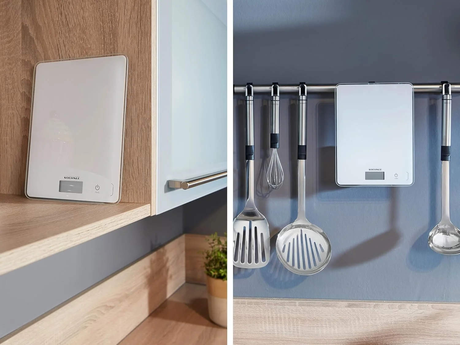 ترازوی آشپزخانه سونله مدل Page Compact 300، ترازوی دیجیتال آشپزخانه تا ظرفیت 5 کیلوگرم، ترازو با صفحه نمایش LCD خوانا، ترازوی دیجیتال با عملکرد تارا