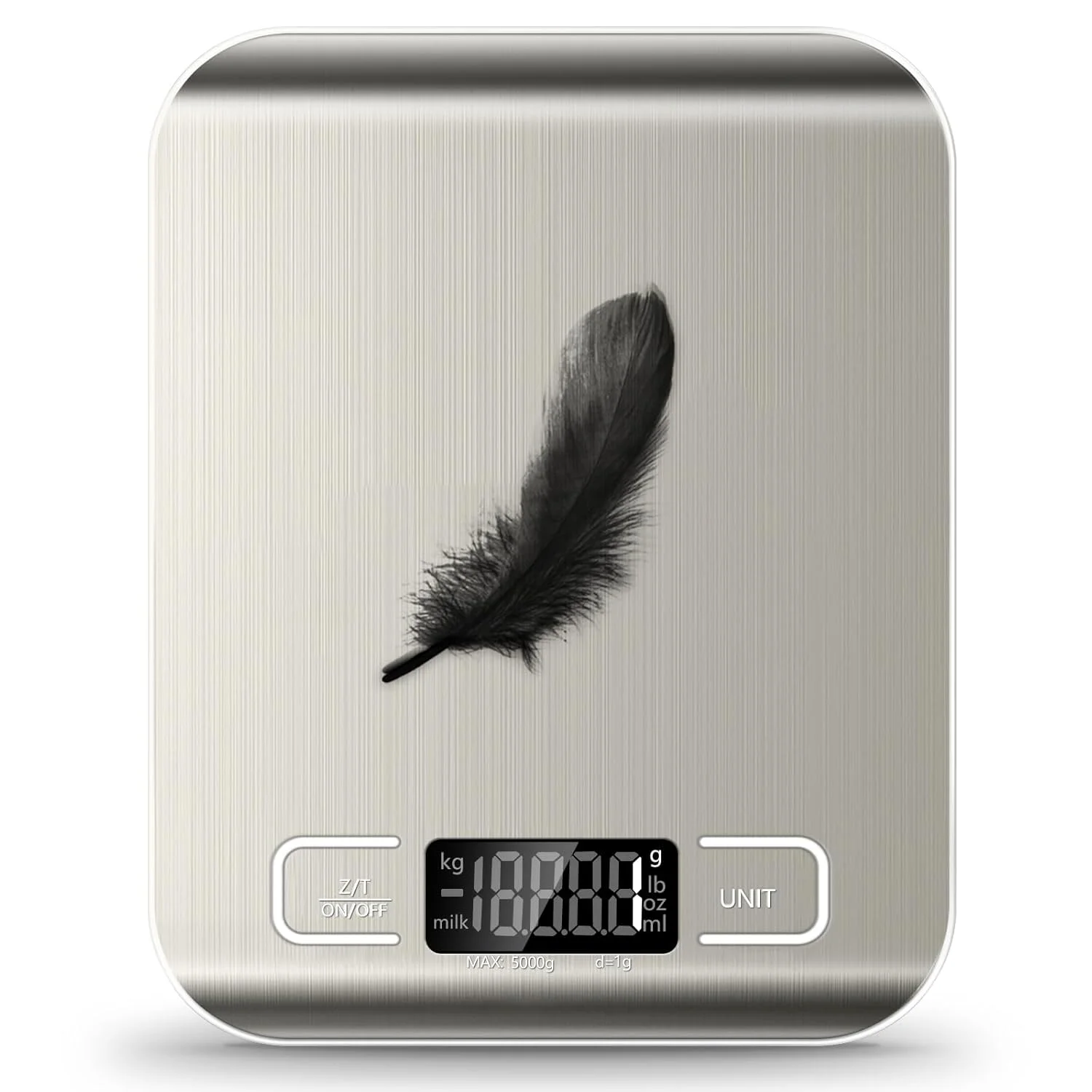 ترازوی آشپزخانه SOYOK، ترازوی هوشمند مواد غذایی با وزن 5 کیلوگرم، با سطح استیل ضد زنگ، تبدیل 6 واحد (شامل 2 عدد باتری AAA)