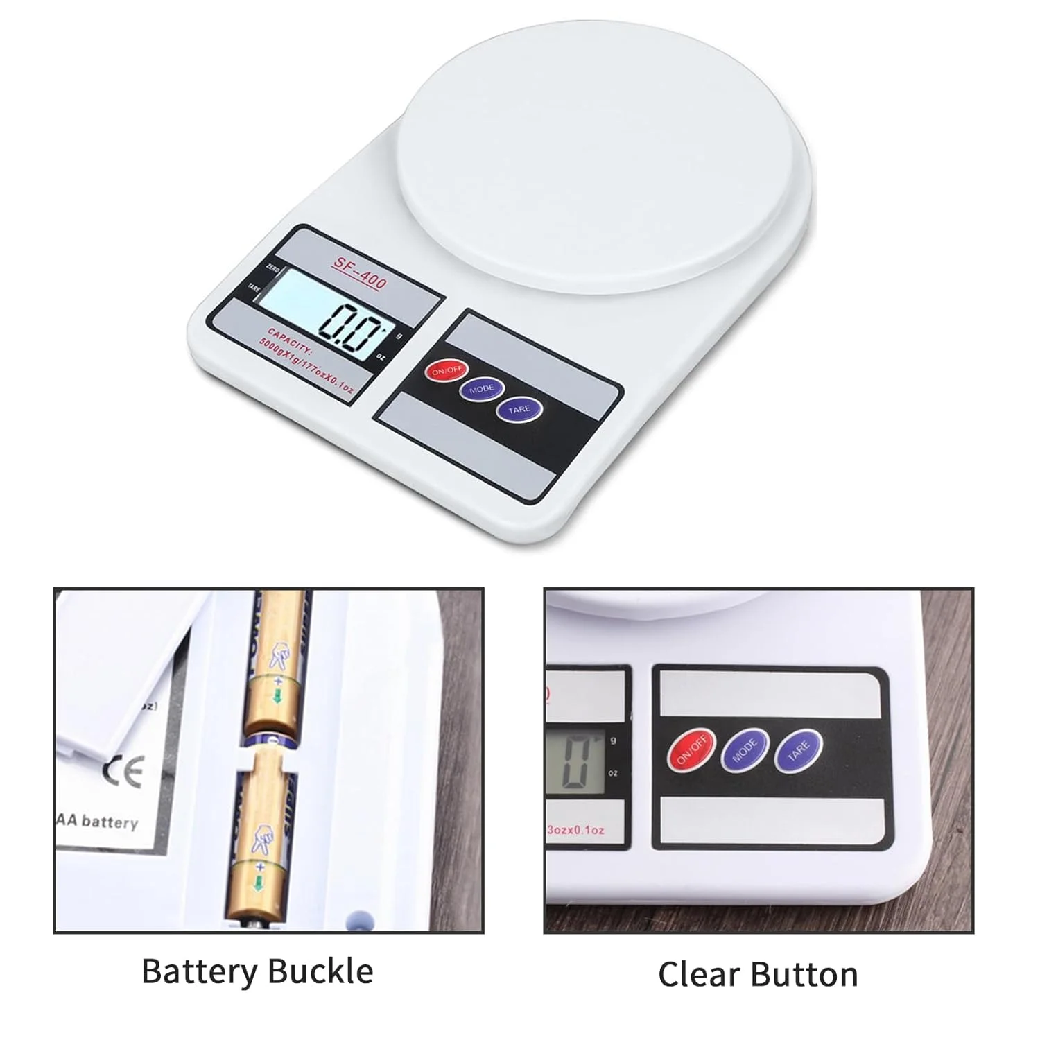 ترازوی آشپزخانه دیجیتال Nayubo، اندازه گیری وزن الکترونیکی غذا به گرم و اونس برای پخت و پز، شیرینی پزی، کاهش وزن با عملکرد تارا، صفحه نمایش LCD، پلاستیکی (سفید) ترازوی آشپزخانه دیجیتال Nayubo، اندازه گیری وزن الکترونیکی غذا به گرم و اونس برای پخت و پز، شیرینی پزی، کاهش وزن با عملکرد تارا، صفحه نمایش LCD، پلاستیکی (سفید)