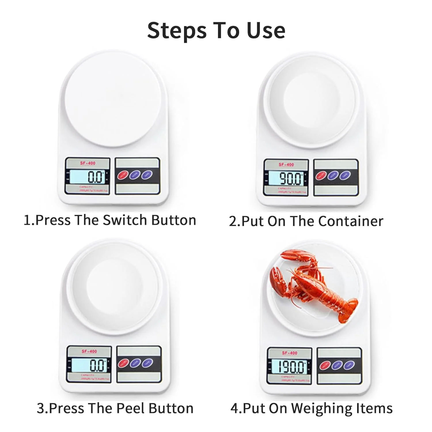 ترازوی آشپزخانه دیجیتال Nayubo، اندازه گیری وزن الکترونیکی غذا به گرم و اونس برای پخت و پز، شیرینی پزی، کاهش وزن با عملکرد تارا، صفحه نمایش LCD، پلاستیکی (سفید) ترازوی آشپزخانه دیجیتال Nayubo، اندازه گیری وزن الکترونیکی غذا به گرم و اونس برای پخت و پز، شیرینی پزی، کاهش وزن با عملکرد تارا، صفحه نمایش LCD، پلاستیکی (سفید)