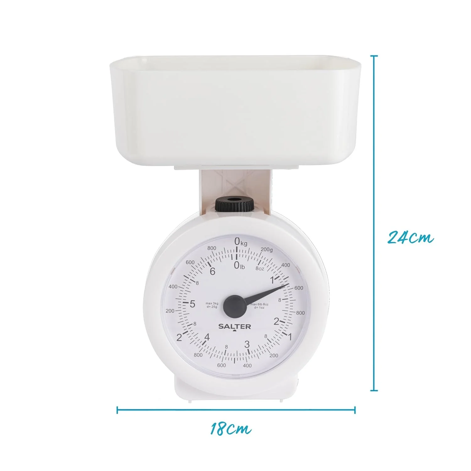 ترازوی آشپزخانه مکانیکی سالتر 112 WHWHDR - ترازوی آنالوگ مواد غذایی 3 کیلوگرمی، بدون نیاز به باتری، شامل کاسه جداشدنی 1 لیتری، قابل شستشو در ماشین ظرفشویی، صفحه نمایش آسان خوان، 24x18 سانتی متر، ترازو داخل کاسه برای نگهداری جمع و جور قرار می گیرد ترازوی آشپزخانه مکانیکی سالتر 112 WHWHDR - ترازوی آنالوگ مواد غذایی 3 کیلوگرمی، بدون نیاز به باتری، شامل کاسه جداشدنی 1 لیتری، قابل شستشو در ماشین ظرفشویی، صفحه نمایش آسان خوان، 24x18 سانتی متر، ترازو داخل کاسه برای نگهداری جمع و جور قرار می گیرد