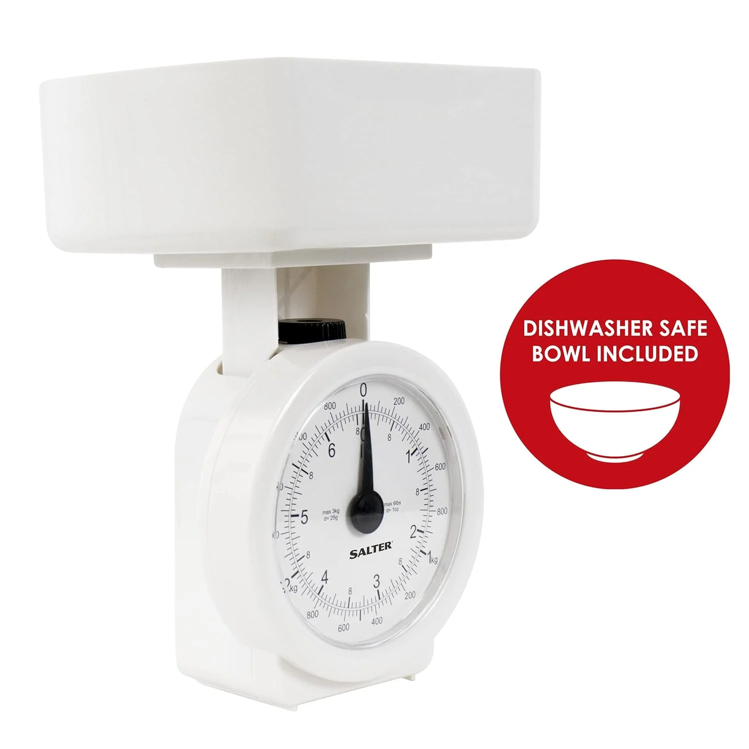 ترازوی آشپزخانه مکانیکی سالتر 112 WHWHDR - ترازوی آنالوگ مواد غذایی 3 کیلوگرمی، بدون نیاز به باتری، شامل کاسه جداشدنی 1 لیتری، قابل شستشو در ماشین ظرفشویی، صفحه نمایش آسان خوان، 24x18 سانتی متر، ترازو داخل کاسه برای نگهداری جمع و جور قرار می گیرد ترازوی آشپزخانه مکانیکی سالتر 112 WHWHDR - ترازوی آنالوگ مواد غذایی 3 کیلوگرمی، بدون نیاز به باتری، شامل کاسه جداشدنی 1 لیتری، قابل شستشو در ماشین ظرفشویی، صفحه نمایش آسان خوان، 24x18 سانتی متر، ترازو داخل کاسه برای نگهداری جمع و جور قرار می گیرد