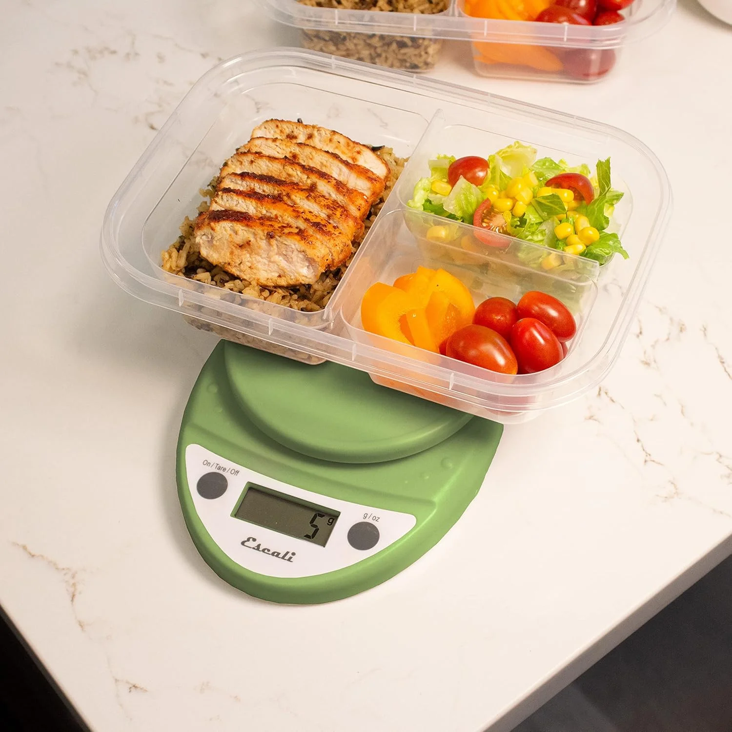 ترازوی دیجیتال آشپزخانه اسکالی پریمو، اندازه گیری دقیق وزن و کنترل مقدار غذا، پخت و پز آسان، 21.59x15.24x3.81 سانتی متر، سبز اژدها