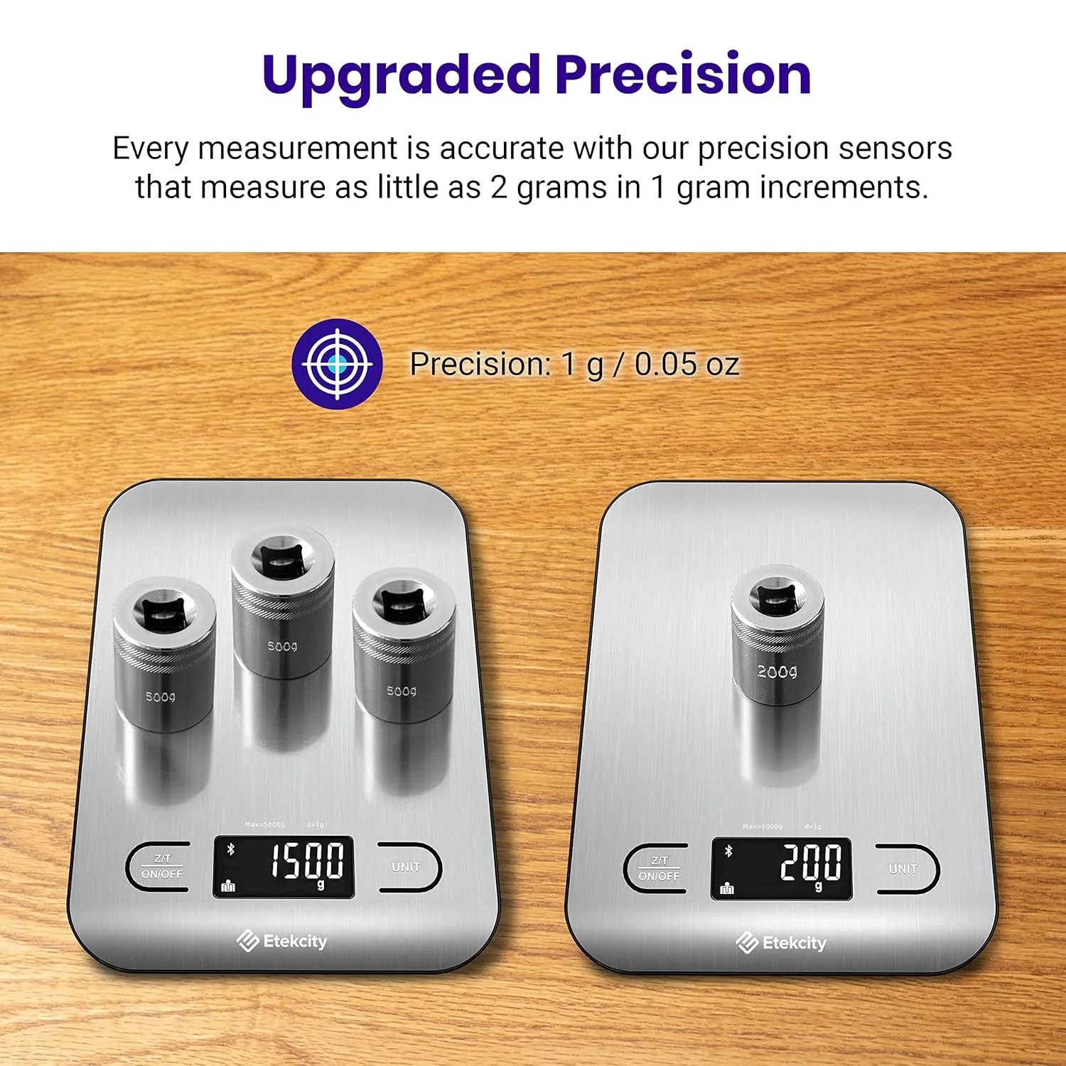 ترازوی آشپزخانه تغذیه مواد غذایی Etekcity، دیجیتال گرم و اونس برای کاهش وزن، پخت و پز، کتو و آماده سازی غذا، بزرگ، استیل ضد زنگ 304