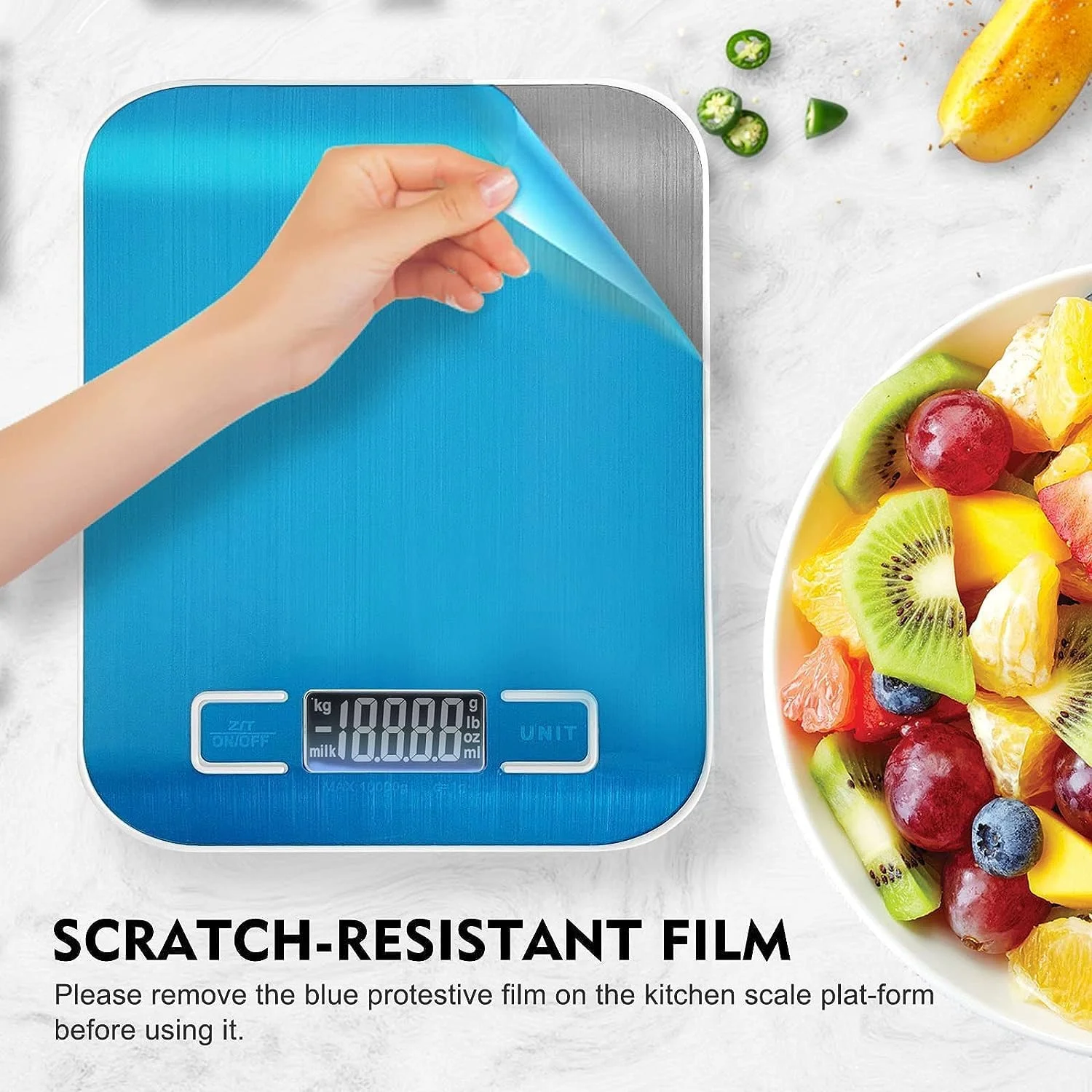 ترازوی آشپزخانه برند هوم، ترازوی دیجیتال چند منظوره برای پخت و پز، آشپزی و رژیم غذایی، ترازوی آشپزخانه با صفحه نمایش LCD و پلتفرم استیل ضد زنگ، فوق العاده باریک، عملکرد تارا