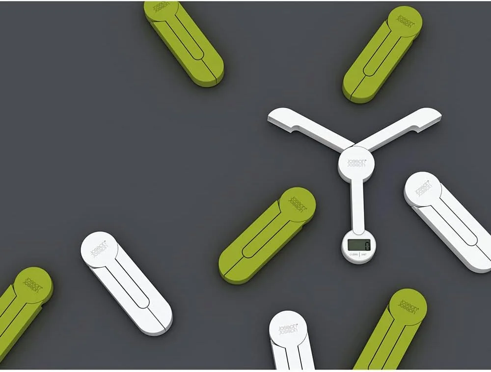 ترازو آشپزخانه دیجیتال جوزف جوزف مدل Tri Scale، تاشو جمع و جور، صرفه جویی در فضا، به همراه باتری، سفید 16 40071