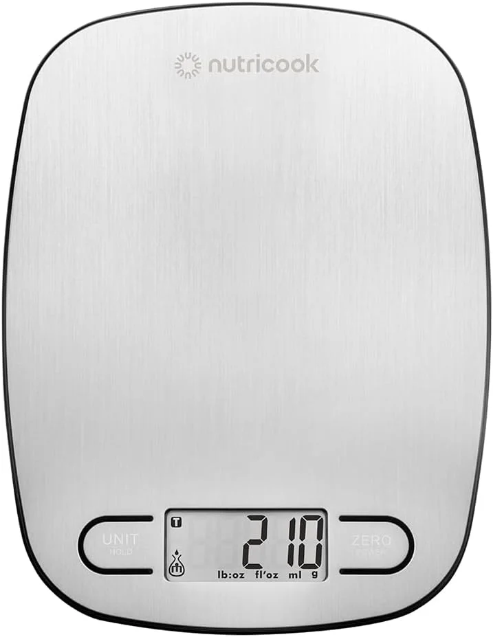Nutricook Digital Kitchen Scale Eko, 5Kg Capacity, Stainless Steel Food Scale For Baking And Cooking - 4 Weighing Sensors, Tare/Zero, Auto-Off & Auto Calibrate Function,2 Years Warranty