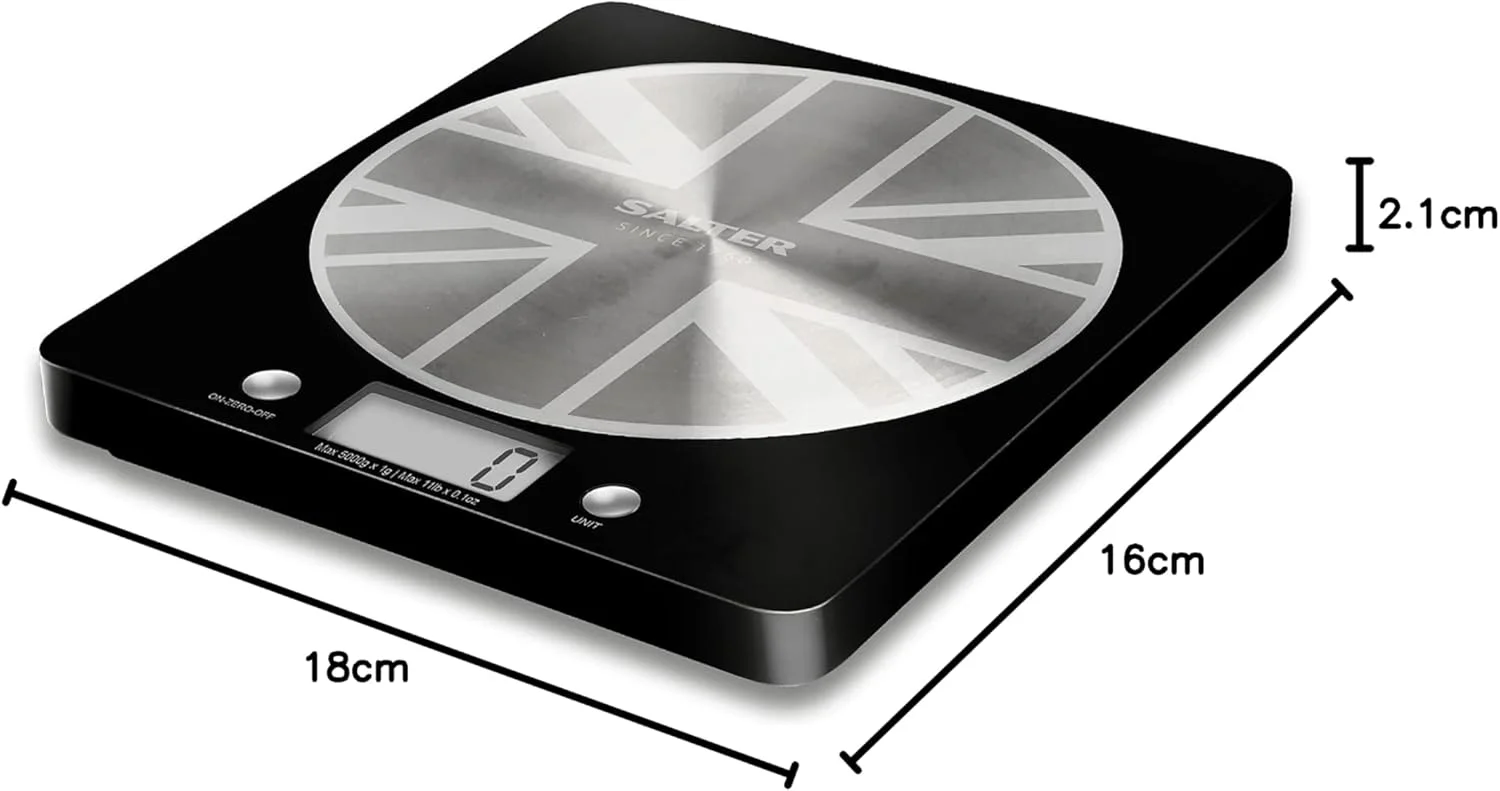 ترازوی آشپزخانه الکترونیکی سالتر مدل 1036 BKSSDR - ترازوی دیجیتال پخت و پز با ظرفیت 5 کیلوگرم، ترازوی توزین مواد غذایی با صفحه دیسکی استیل ضد زنگ، نمایشگر LCD، عملکرد افزودن و وزن کردن/صفر کردن، اندازه گیری مایعات ترازوی آشپزخانه الکترونیکی سالتر مدل 1036 BKSSDR - ترازوی دیجیتال پخت و پز با ظرفیت 5 کیلوگرم، ترازوی توزین مواد غذایی با صفحه دیسکی استیل ضد زنگ، نمایشگر LCD، عملکرد افزودن و وزن کردن/صفر کردن، اندازه گیری مایعات