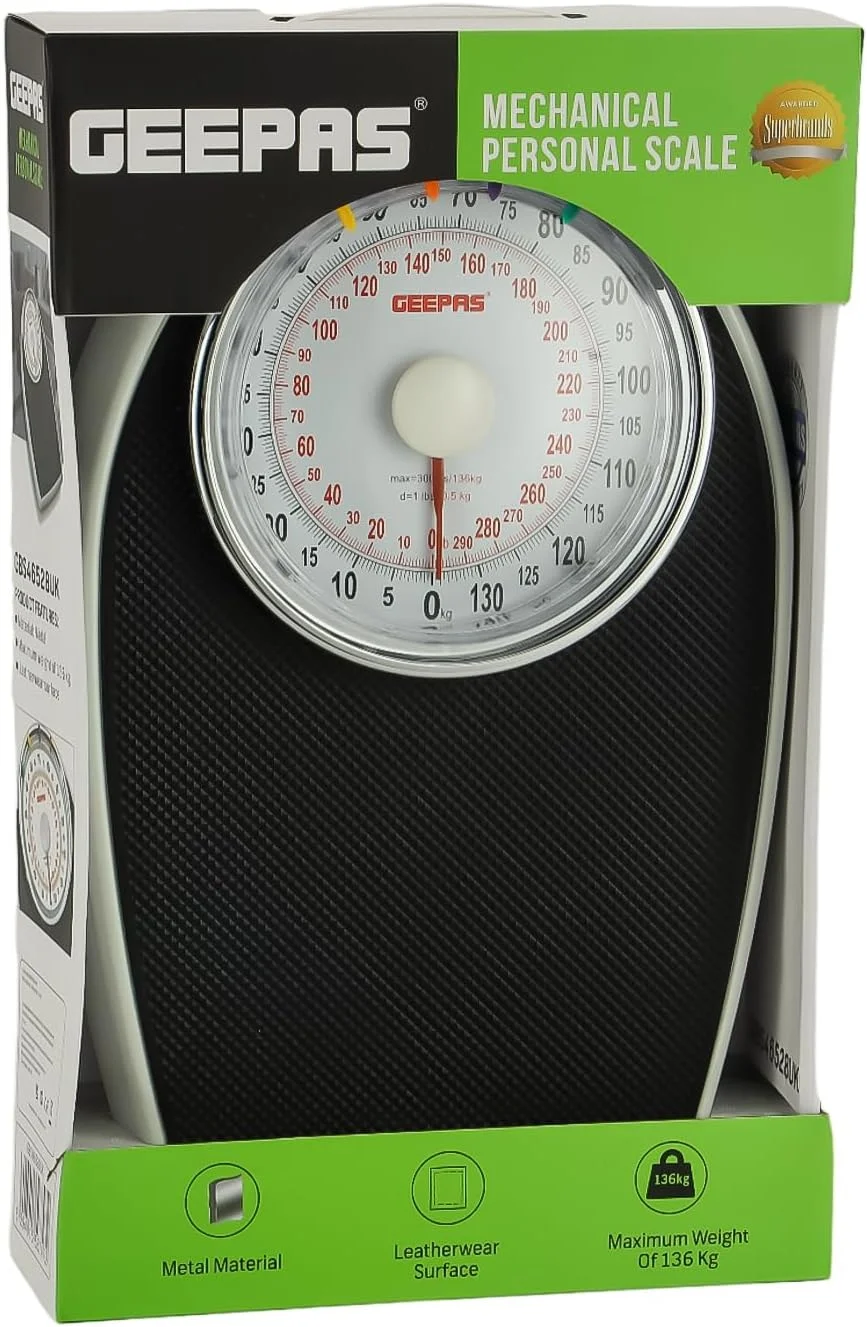 ترازو وزن کشی عقربه ای جیپاس مدل GBS46528UK - دستگاه وزن کشی چند منظوره با دقت بالا / صفحه نمایش عقربه ای، ظرفیت 136 کیلوگرم، ساختار فلزی، سطح چرمی ترازو وزن کشی عقربه ای جیپاس مدل GBS46528UK - دستگاه وزن کشی چند منظوره با دقت بالا / صفحه نمایش عقربه ای، ظرفیت 136 کیلوگرم، ساختار فلزی، سطح چرمی