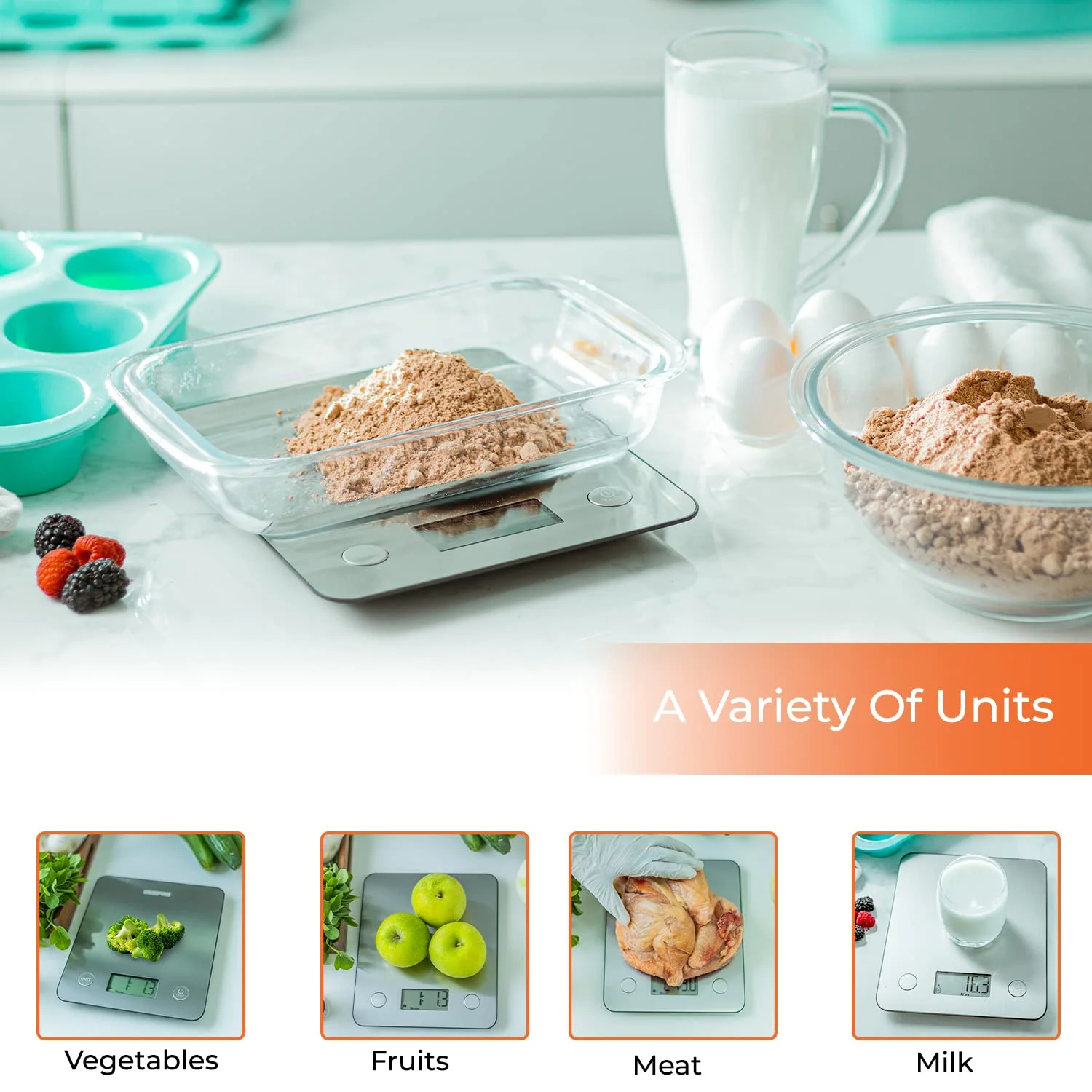 ترازوی دیجیتال آشپزخانه جیپاس، سفید، GKS46507UK