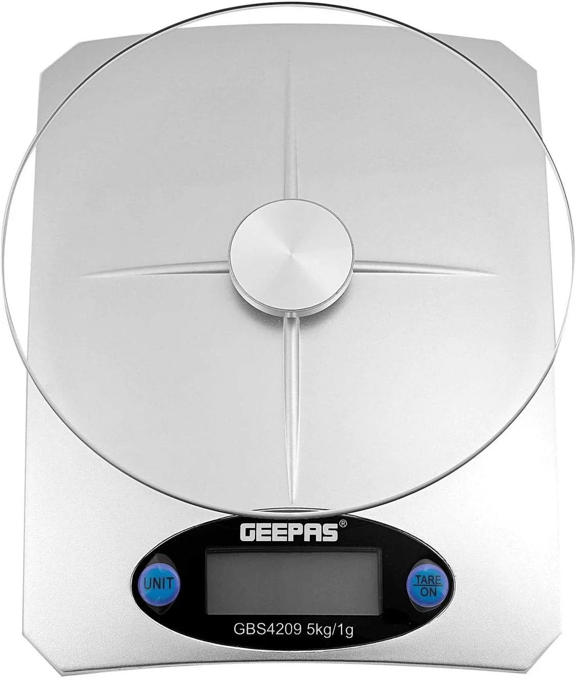 ترازوی آشپزخانه دیجیتال Geepas | ترازوی چند منظوره مواد غذایی با صفحه نمایش دیجیتال با دقت بالا | صفحه نمایش LCD با عملکرد Tare | طراحی فوق العاده باریک، 5 کیلوگرم، نقره ای ترازوی آشپزخانه دیجیتال Geepas | ترازوی چند منظوره مواد غذایی با صفحه نمایش دیجیتال با دقت بالا | صفحه نمایش LCD با عملکرد Tare | طراحی فوق العاده باریک، 5 کیلوگرم، نقره ای