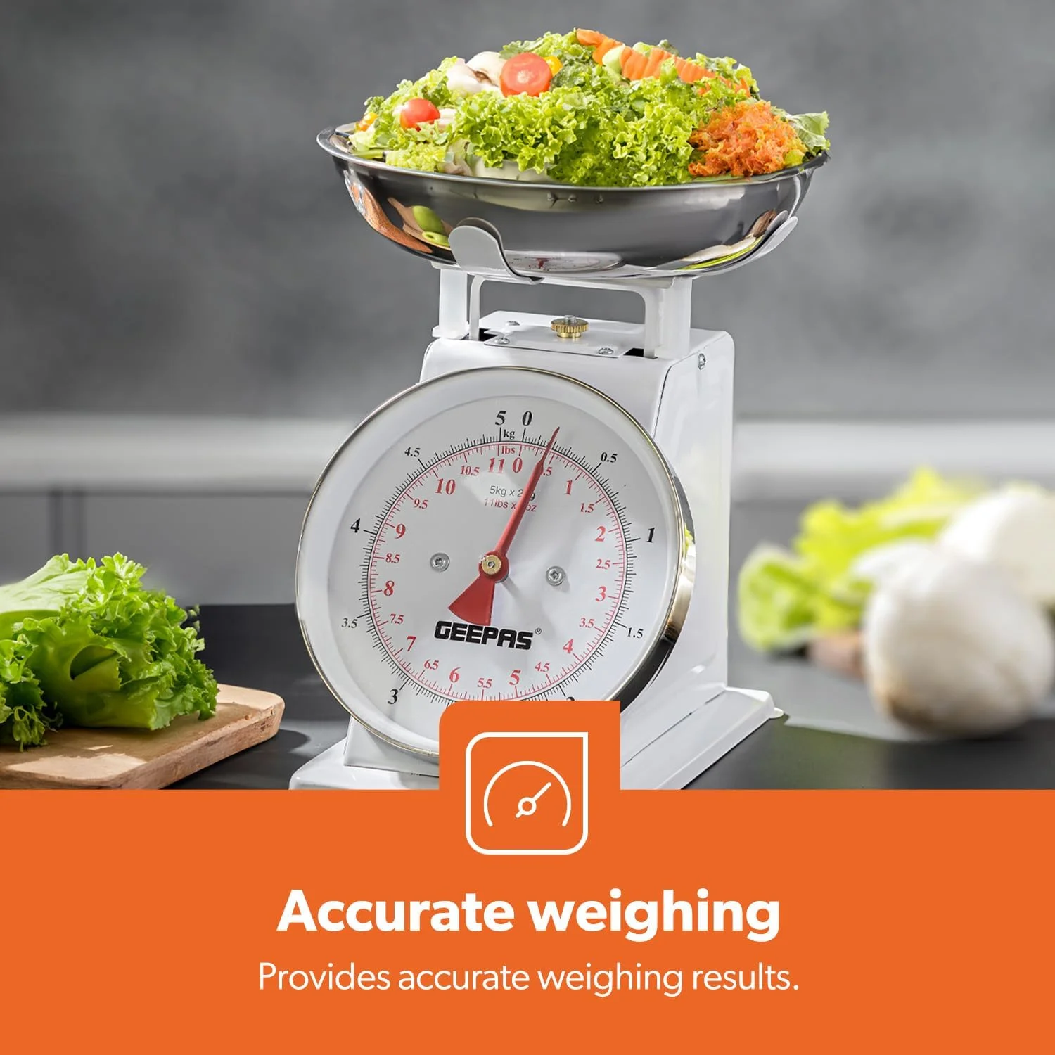 ترازوی آشپزخانه آنالوگ Geepas - ترازوی مواد غذایی آشپزخانه و ترازوی چند منظوره با کاسه جداشدنی، 5 کیلوگرم | ایده آل برای آشپزخانه، هتل، زرگر و موارد دیگر ترازوی آشپزخانه آنالوگ Geepas - ترازوی مواد غذایی آشپزخانه و ترازوی چند منظوره با کاسه جداشدنی، 5 کیلوگرم | ایده آل برای آشپزخانه، هتل، زرگر و موارد دیگر