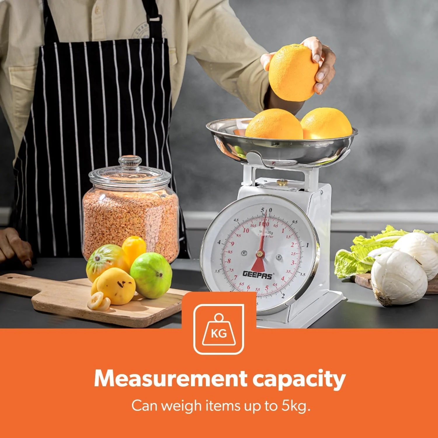 ترازوی آشپزخانه آنالوگ Geepas - ترازوی مواد غذایی آشپزخانه و ترازوی چند منظوره با کاسه جداشدنی، 5 کیلوگرم | ایده آل برای آشپزخانه، هتل، زرگر و موارد دیگر ترازوی آشپزخانه آنالوگ Geepas - ترازوی مواد غذایی آشپزخانه و ترازوی چند منظوره با کاسه جداشدنی، 5 کیلوگرم | ایده آل برای آشپزخانه، هتل، زرگر و موارد دیگر