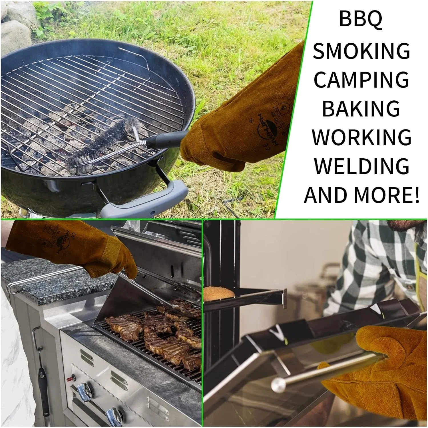 لباس جوشکاری چرمی PEHUB با محافظ کف دست اختصاصی جوشکاری، دستکش های جوشکاری برای محافظت از دست ها، دستکش های جوشکاری چرمی کار جوشکار با پوشش جوش مقاوم در برابر حرارت و شعله