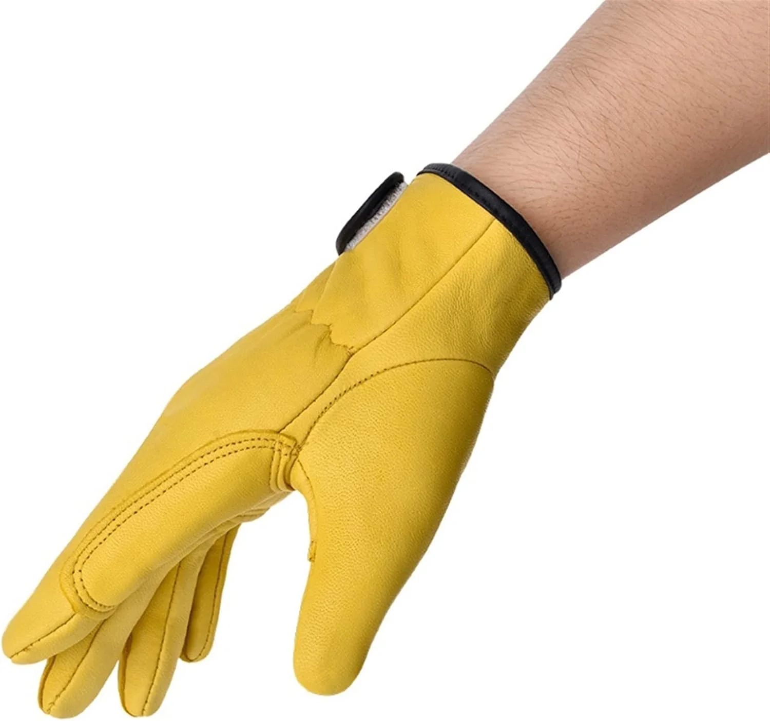 دستکش های جوشکاری LUCIY، دستکش های چرمی کارگری، محافظت ایمنی جوشکاری، مناسب برای باغبانی، ورزش، رانندگی موتور سیکلت، مقاوم در برابر سایش (سایز: L)