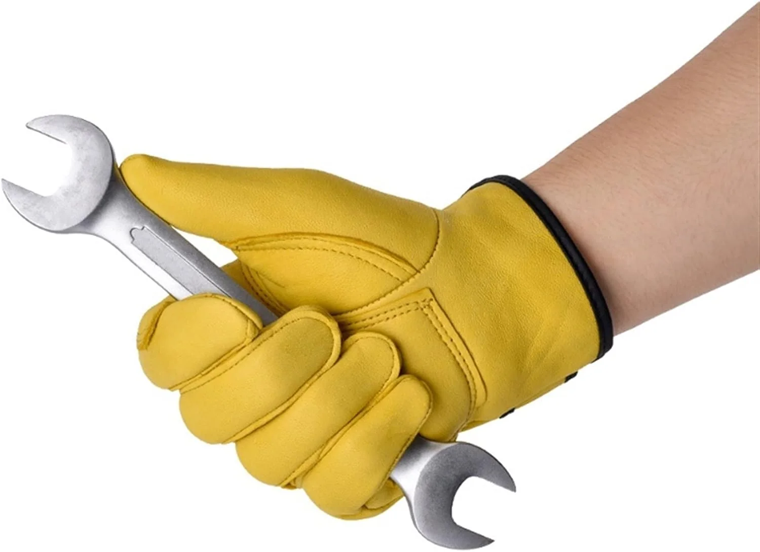 دستکش های جوشکاری LUCIY، دستکش های چرمی کارگری، محافظت ایمنی جوشکاری، مناسب برای باغبانی، ورزش، رانندگی موتور سیکلت، مقاوم در برابر سایش (سایز: L)