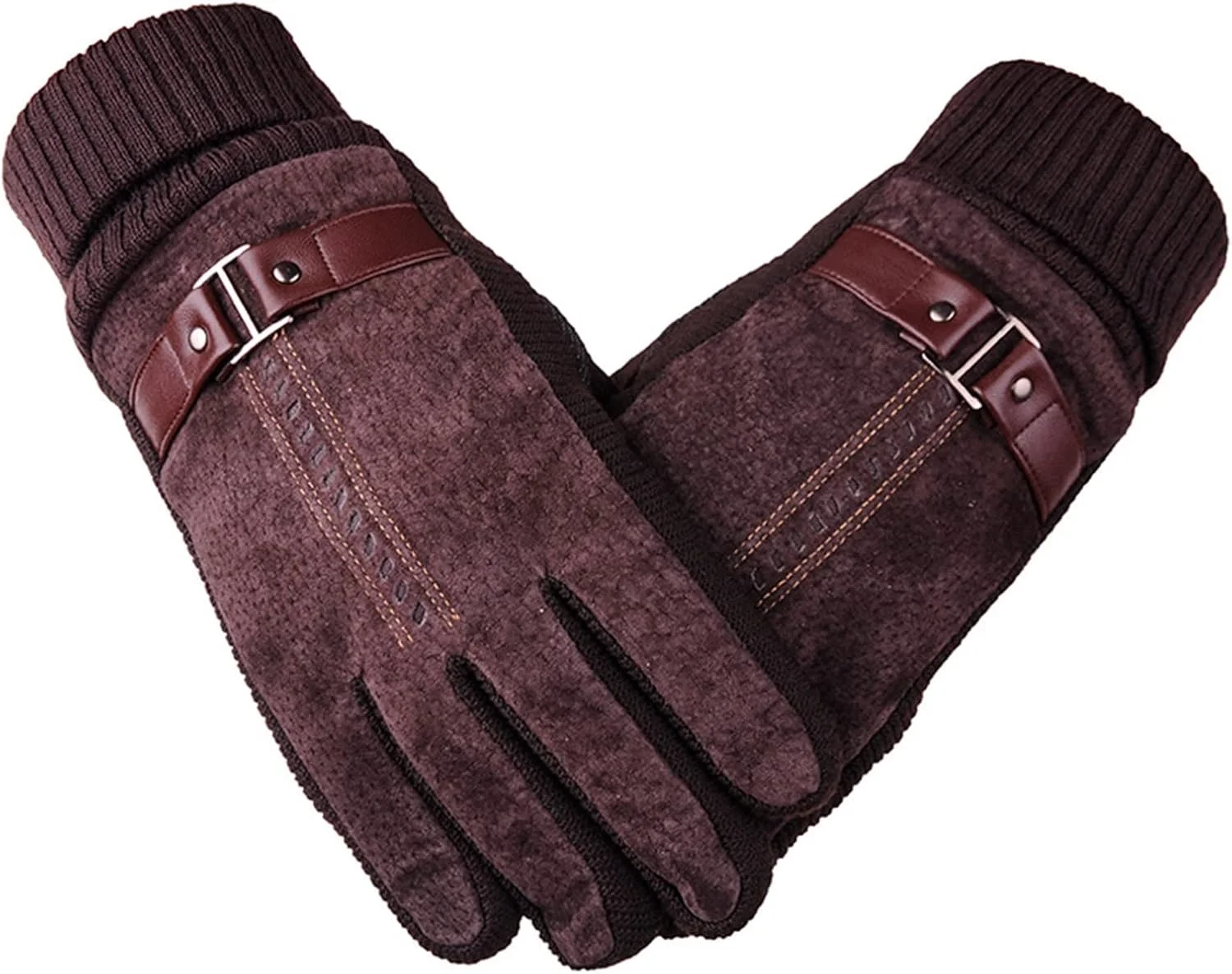 دستکش جوشکاری WANAM، 2 عدد، دستکش چرمی، ضخیم، گرم، مناسب رانندگی، دستکش تولید کنندگان موتور سیکلت برای رانندگی در هوای سرد و گرم