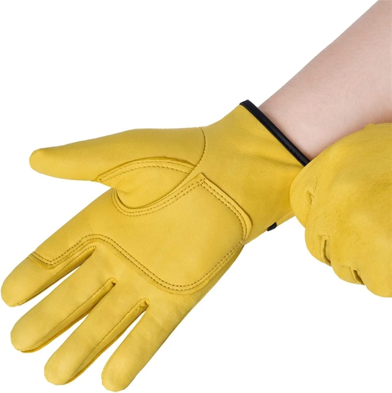دستکش های جوشکاری LUCIY، دستکش های چرمی کارگری، محافظت ایمنی جوشکاری، مناسب برای باغبانی، ورزش، رانندگی موتور سیکلت، مقاوم در برابر سایش (سایز: L)