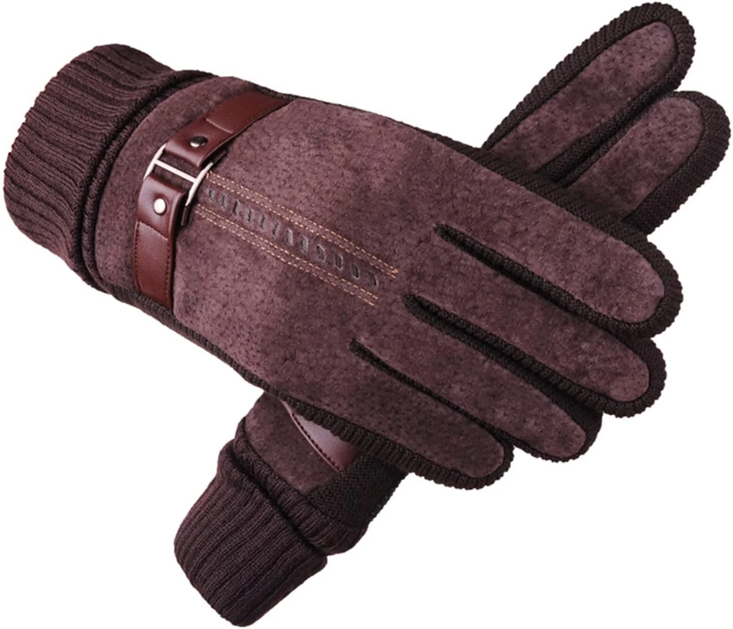 دستکش جوشکاری WANAM، 2 عدد، دستکش چرمی، ضخیم، گرم، مناسب رانندگی، دستکش تولید کنندگان موتور سیکلت برای رانندگی در هوای سرد و گرم