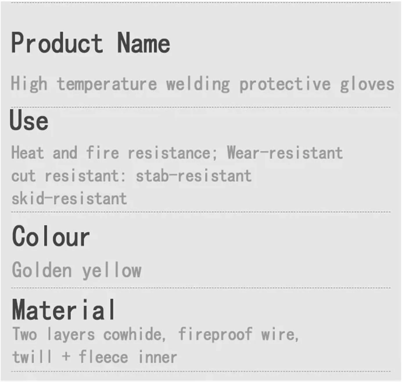 دستکش های چرمی مقاوم در برابر شعله، دستکش جوشکاری، عایق حرارتی، ضد برش، مناسب برای شومینه هیزمی، باربیکیو، پخت و پز، کمپینگ، لوازم جوشکاری