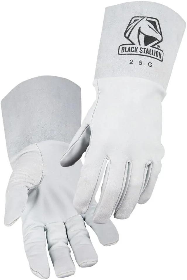 دستکش جوشکاری تیگ Black Stallion 25G با ساق بلند از چرم بز