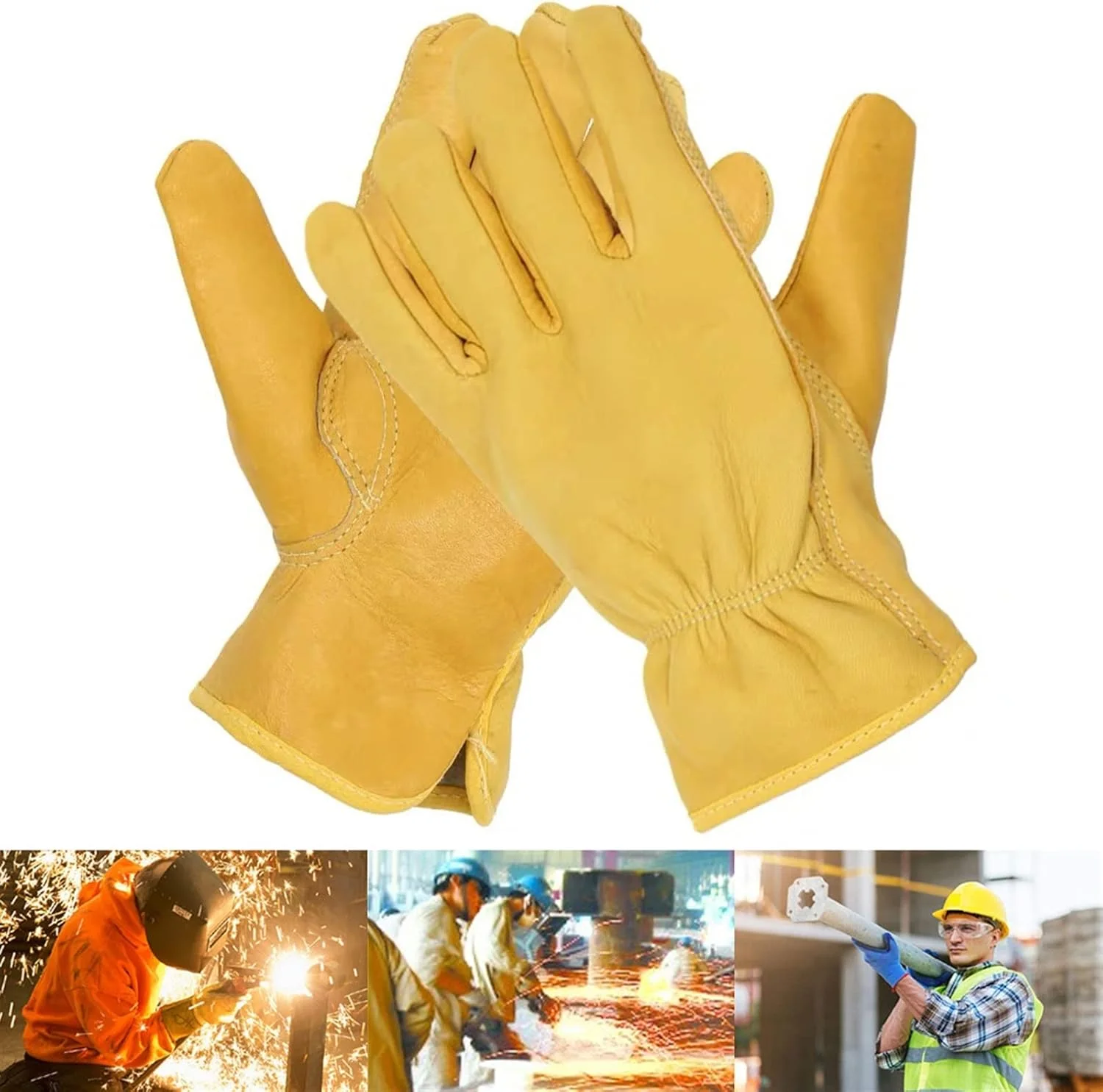 دستکش جوشکاری LUCIY، مناسب برای کار در باغ، پردازش گل رز، مقاوم در برابر سایش، مناسب برای تعمیرات خودرو (سایز: M)، 2 عدد دستکش جوشکاری LUCIY، مناسب برای کار در باغ، پردازش گل رز، مقاوم در برابر سایش، مناسب برای تعمیرات خودرو (سایز: M)، 2 عدد