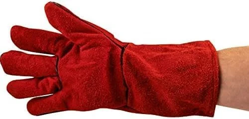 دستکش جوشکاری چرمی سنگین – مقاوم در برابر حرارت و آتش، محافظت از ساعد، قرمز، سایز آزاد – بسته 1 عددی دستکش جوشکاری چرمی سنگین – مقاوم در برابر حرارت و آتش، محافظت از ساعد، قرمز، سایز آزاد – بسته 1 عددی