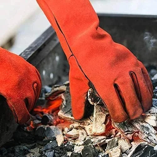 دستکش جوشکاری چرمی سنگین – مقاوم در برابر حرارت و آتش، محافظت از ساعد، قرمز، سایز آزاد – بسته 1 عددی دستکش جوشکاری چرمی سنگین – مقاوم در برابر حرارت و آتش، محافظت از ساعد، قرمز، سایز آزاد – بسته 1 عددی
