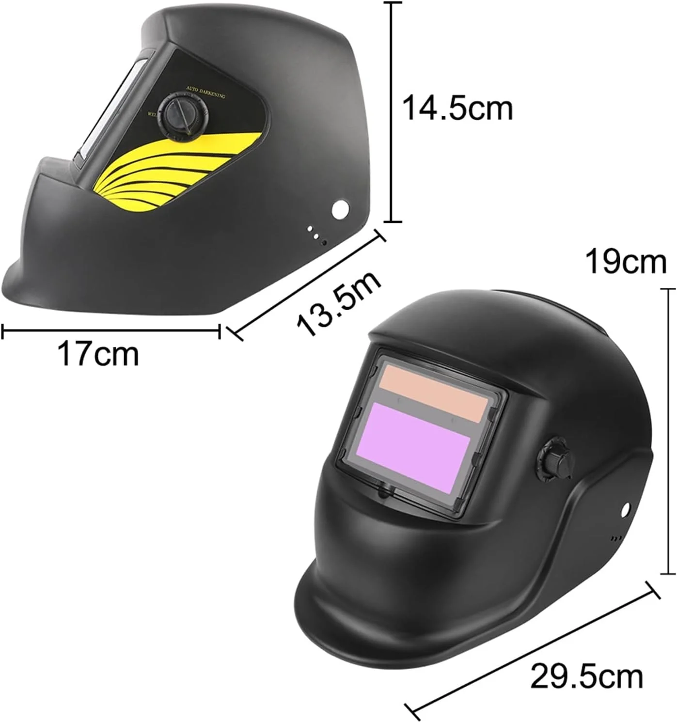 ماسک جوشکاری ARGUESB با لنز دید بزرگ رنگ واقعی برای جوشکاری قوس الکتریکی، سنگ زنی، برش، ماسک جوشکاری با انرژی خورشیدی، ماسک جوشکار با قابلیت تیره شدن خودکار