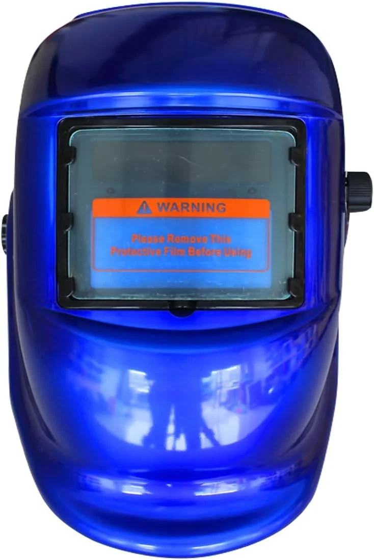 ماسک جوشکاری اتوماتیک با قابلیت تیره شوندگی خودکار و انرژی خورشیدی به همراه 5 لنز اضافی + اندازه پنجره دید: 42 × 92 میلی متر + هدبند قابل شستشو و تنظیم + منبع تغذیه سلول خورشیدی - آبی