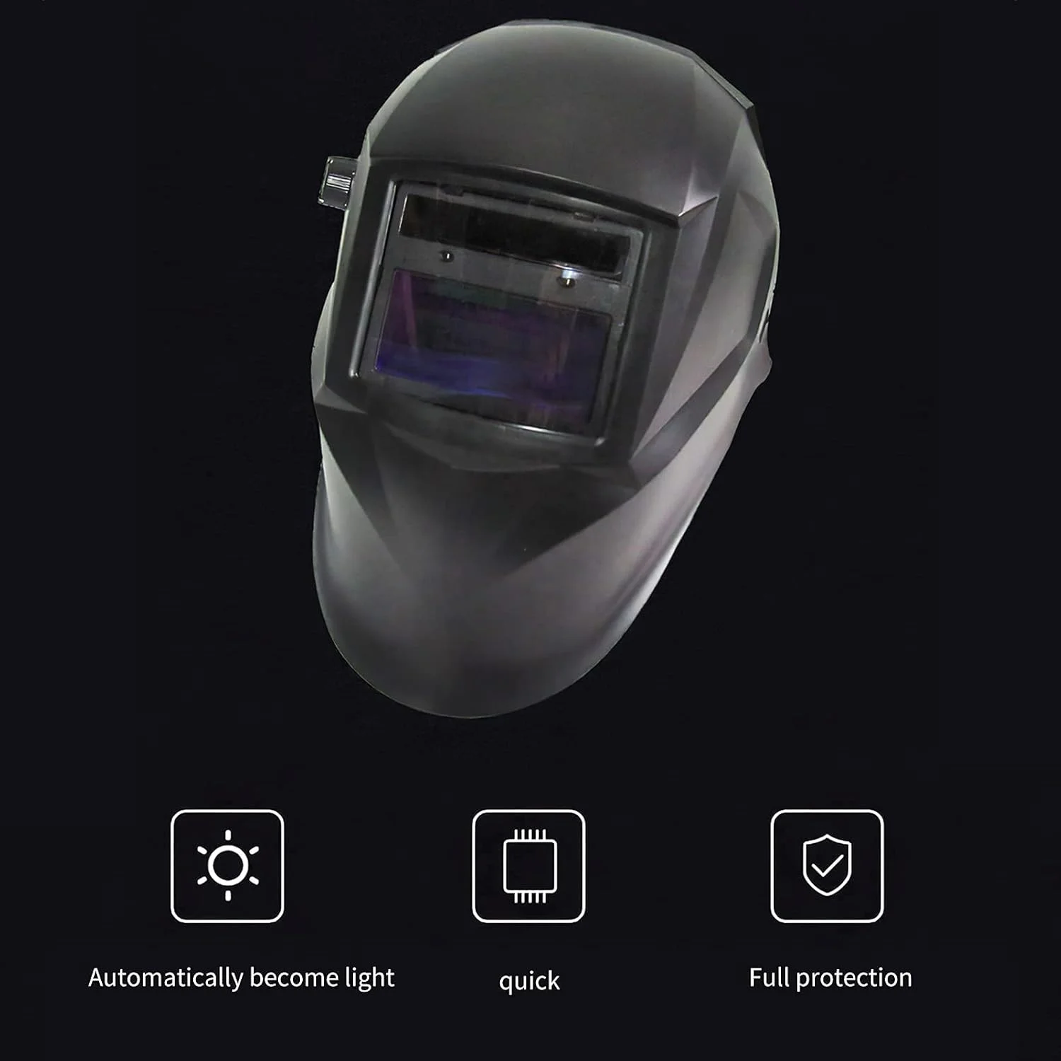 ماسک جوشکاری، ماسک جوشکاری با تیرگی اتوماتیک و انرژی خورشیدی با صفحه نمایش بزرگ برای جوشکاران