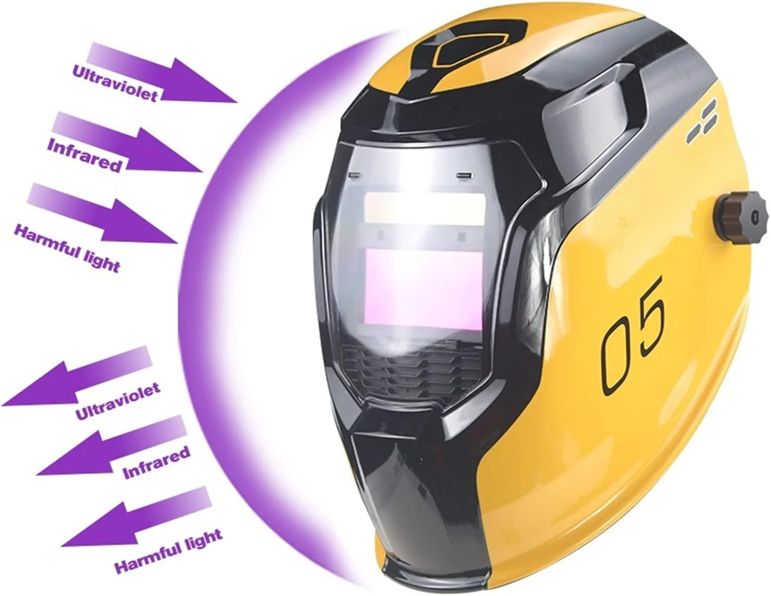 ماسک جوشکاری ARGUESB با باتری خورشیدی LI، ماسک/کلاه ایمنی جوشکاری اتوماتیک تیره شونده برای دستگاه جوشکاری