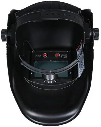 ماسک جوشکاری اتوماتیک با قابلیت تیره شوندگی خودکار و انرژی خورشیدی به همراه 5 لنز اضافی + اندازه پنجره دید: 42 × 92 میلی متر + هدبند قابل شستشو و تنظیم + منبع تغذیه سلول خورشیدی قرمز