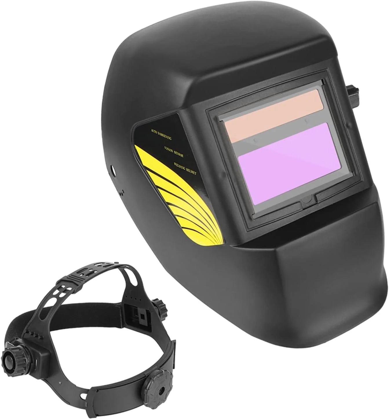 ماسک جوشکاری ARGUESB برای جوش قوس الکتریکی، سنگ زنی، برش، ماسک جوشکار با انرژی خورشیدی، ماسک جوشکاری با تیره شدن خودکار، لنز رنگ واقعی، ماسک جوشکاری با دید بزرگ