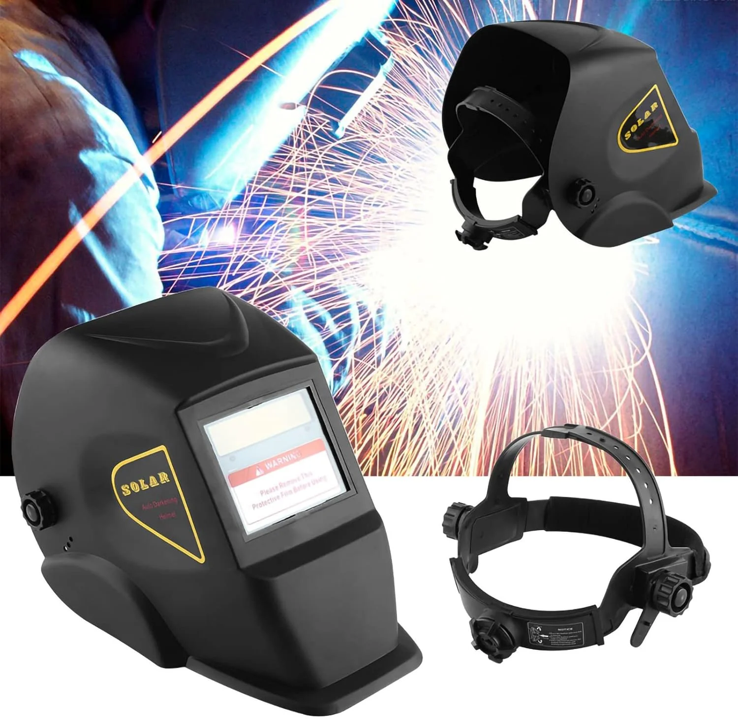 ماسک جوشکاری اتوماتیک با انرژی خورشیدی، ماسک جوشکاری با رنگ واقعی ابزار محافظت از جوشکاری