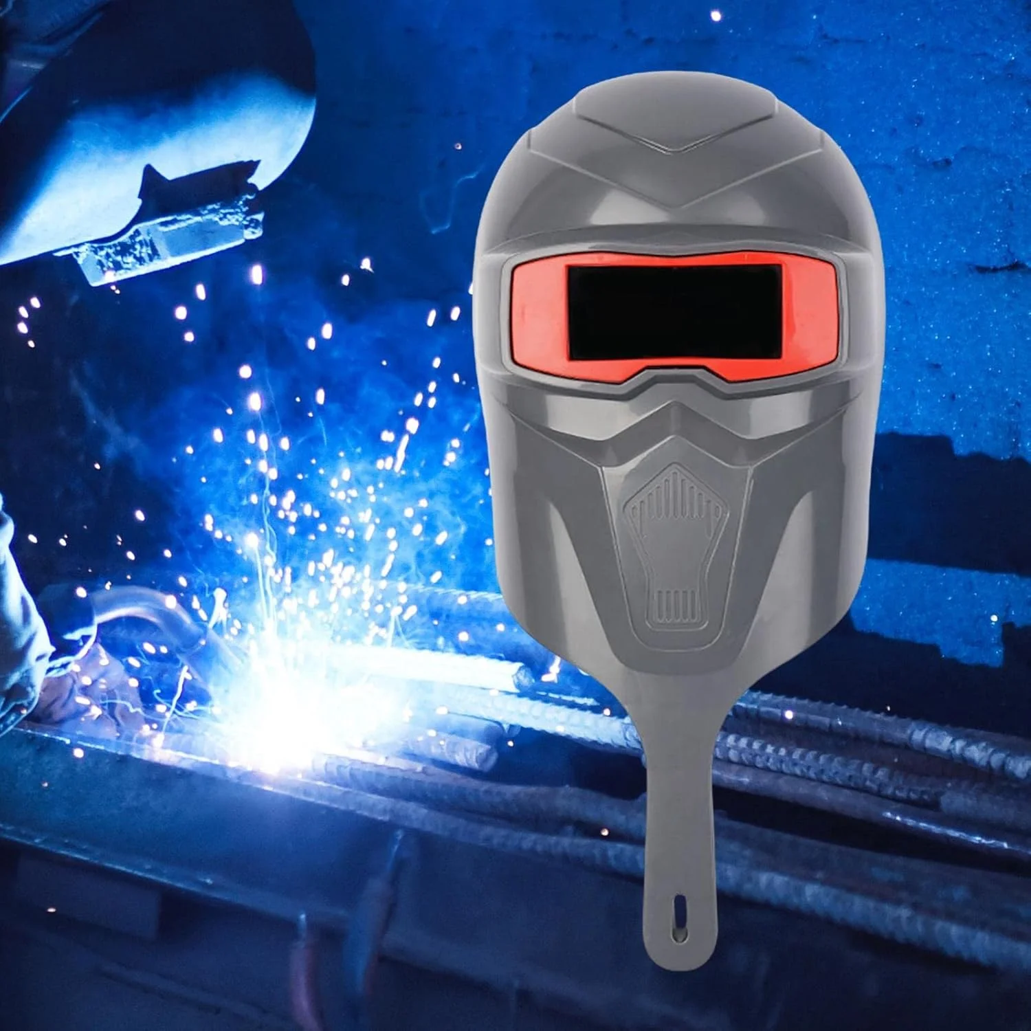 سپر جوشکاری دستی پلی کربنات، محافظ چشم ایمنی، ماسک سنگ زنی مقاوم در برابر حرارت، ماسک جوشکاری، کلاه جوشکاری، خاکستری