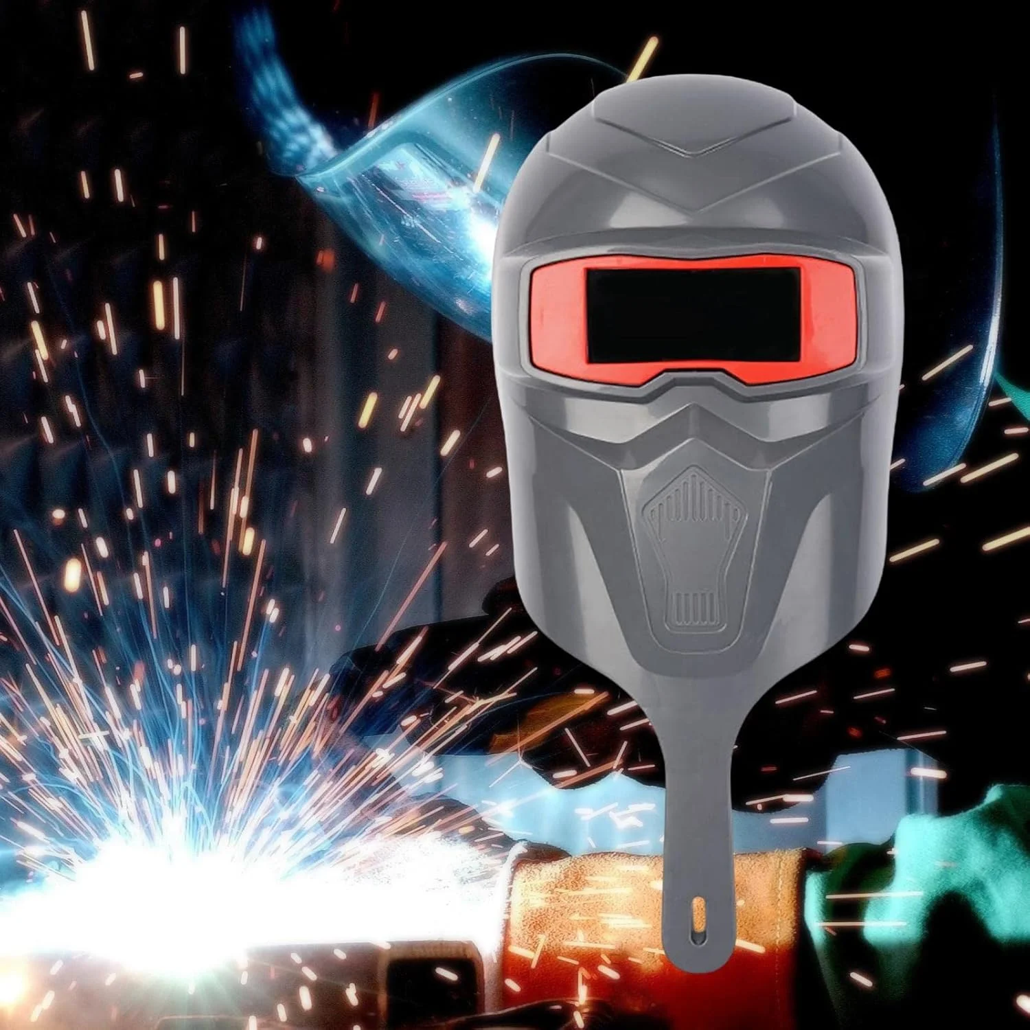 سپر جوشکاری دستی پلی کربنات، محافظ چشم ایمنی، ماسک سنگ زنی مقاوم در برابر حرارت، ماسک جوشکاری، کلاه جوشکاری، خاکستری