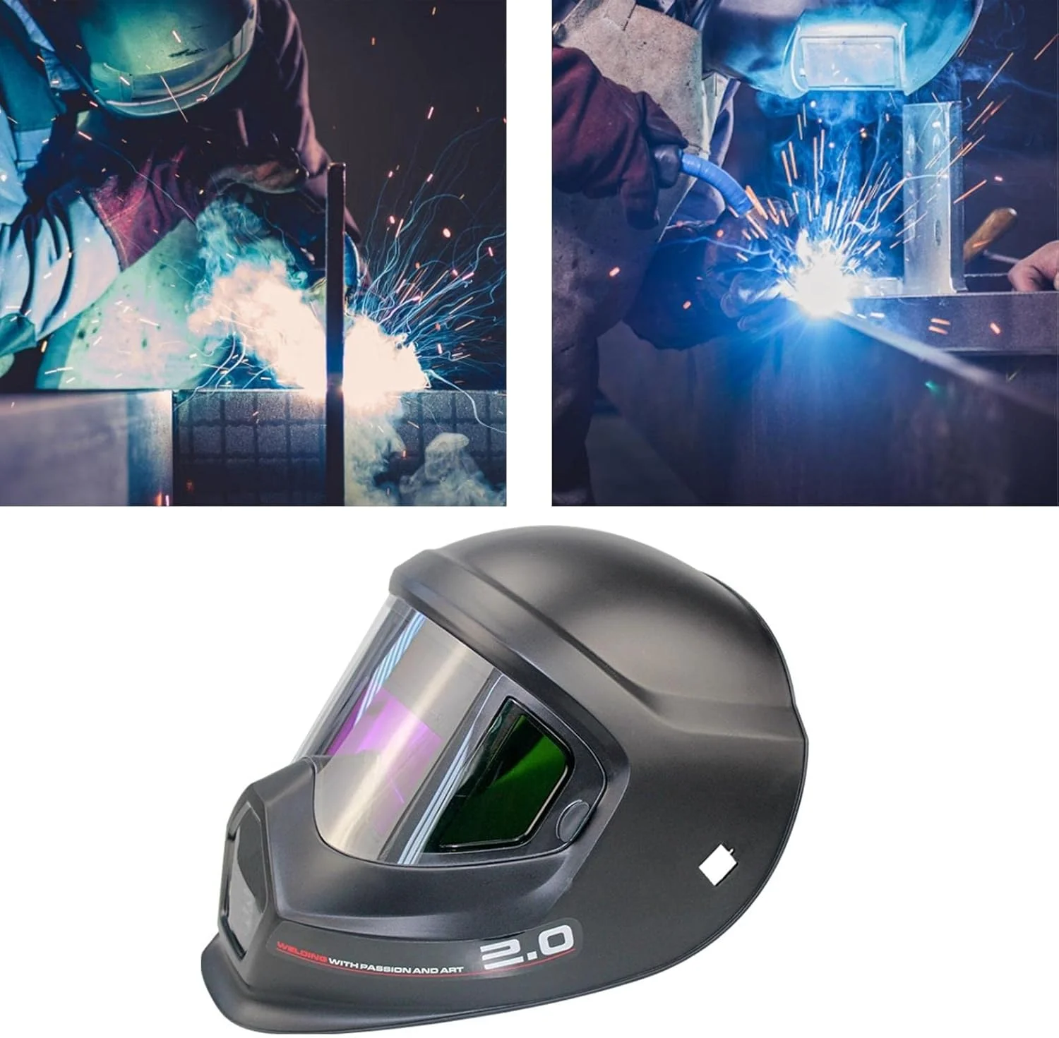 کلاه جوشکاری SIMBAE ماسک جوشکاری با انرژی خورشیدی صفحه نمایش بزرگ محدوده 9-13 محافظ چشم لنز جوشکاری ماسک محافظ چشم برای جوشکاری